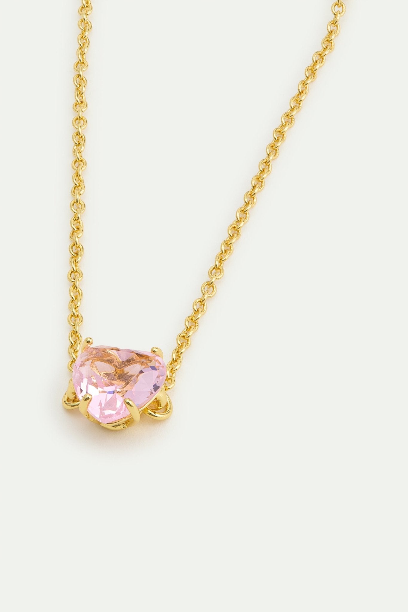 Light Pink Diamantine Fine Bracelet With Heart - Shaped Stone | AWLD2531 - Les Nereides