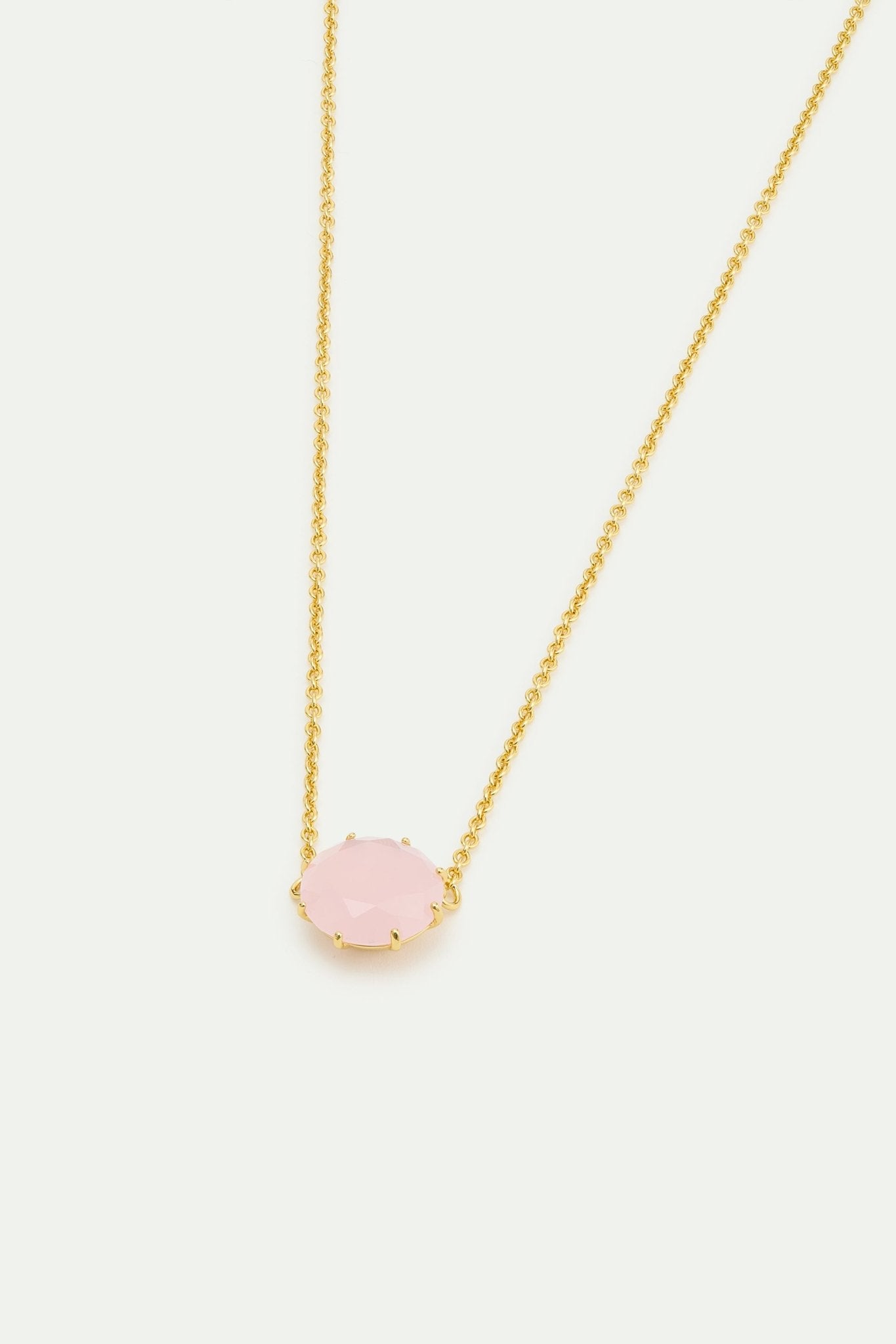 Light Pink Diamantine Fine Necklace With Round Stones | AWLD3011 - Les Nereides