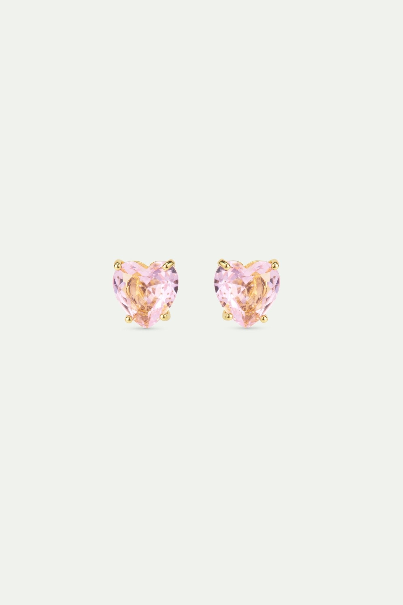 Light Pink Diamantine Heart - Shaped Earrings | AWLD1451 - Les Nereides