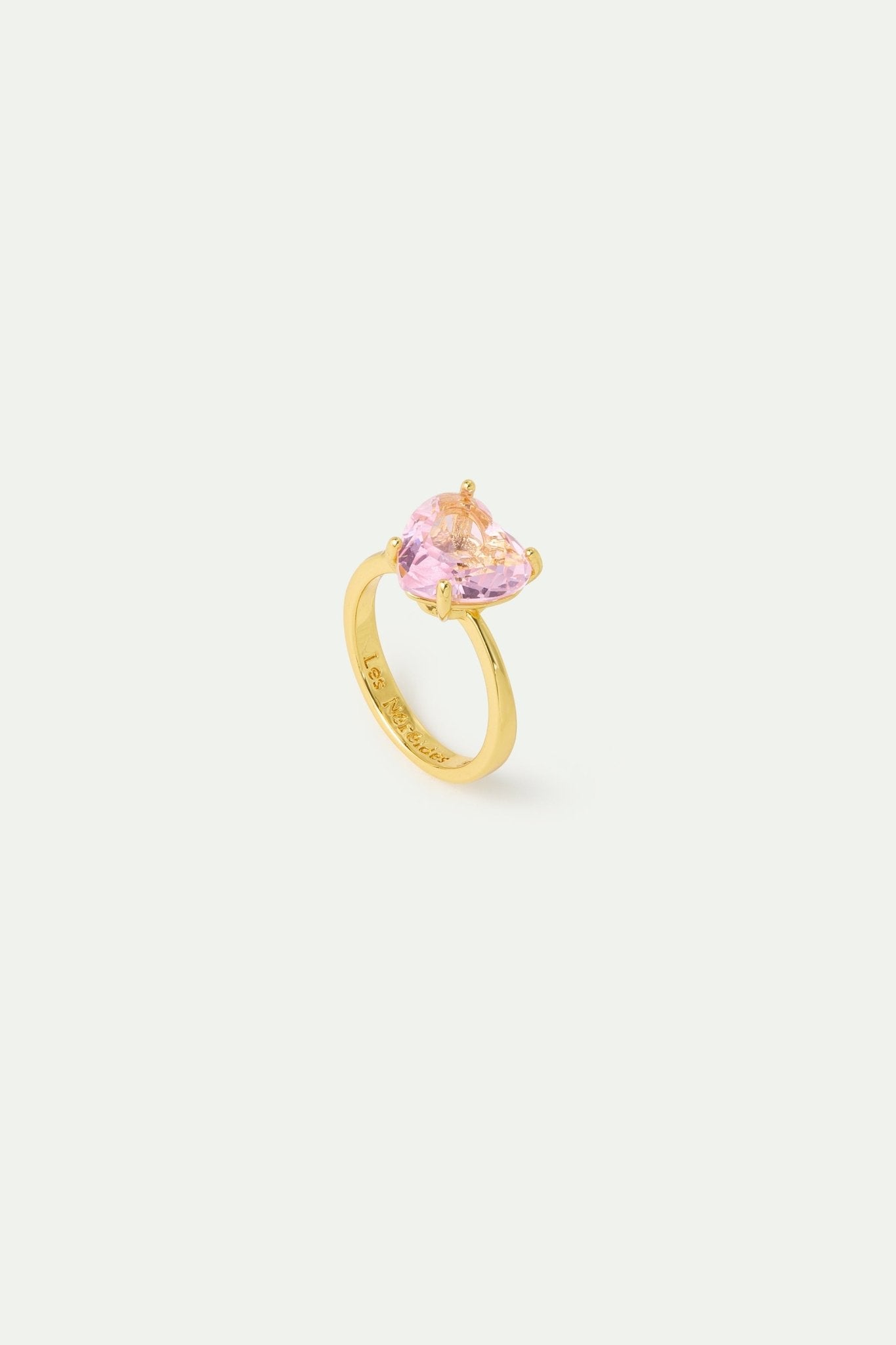 Light Pink Diamantine Heart - Shaped Ring | AWLD6171 - Les Nereides