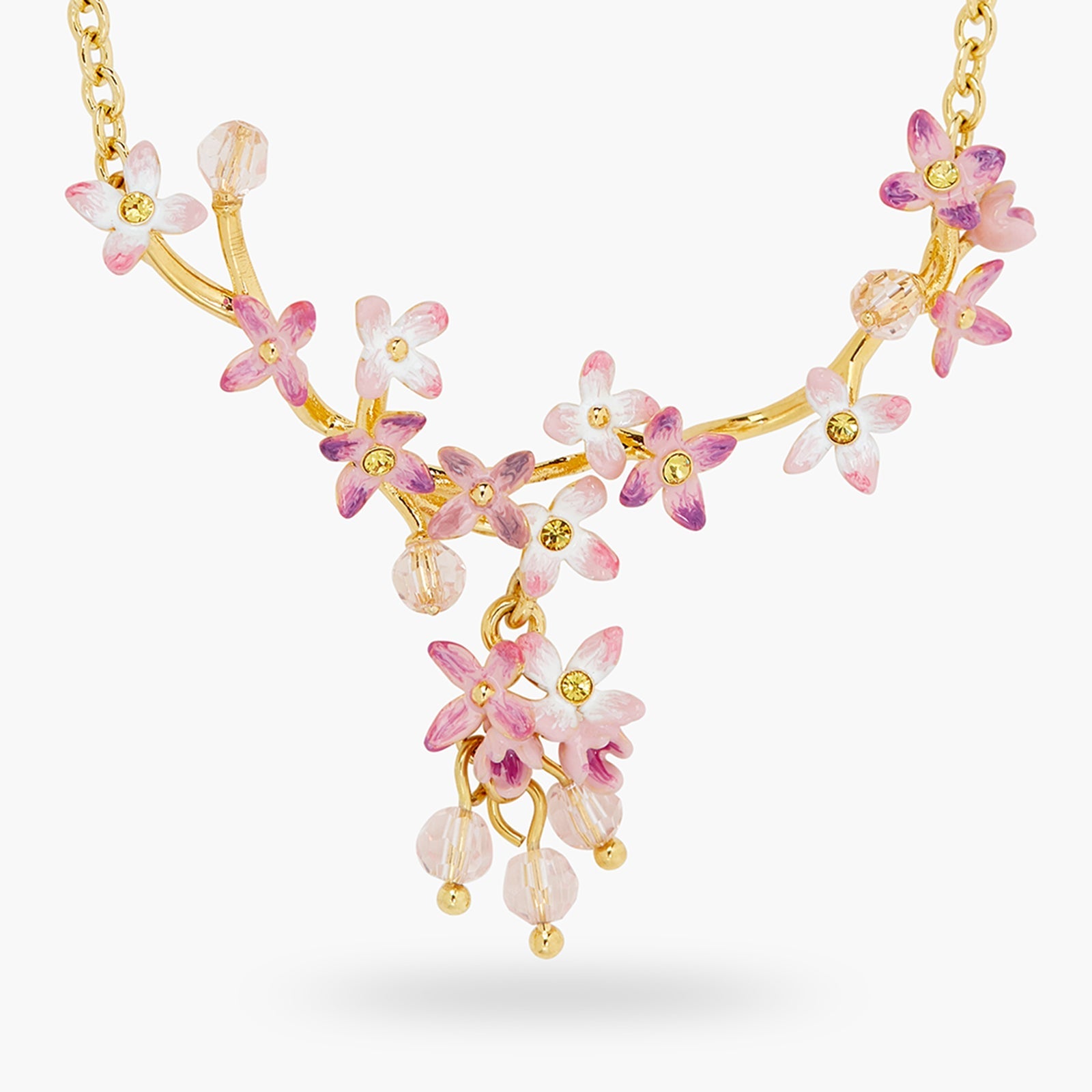 Lilac Flower Statement Necklace | ATPO3041 - Les Nereides