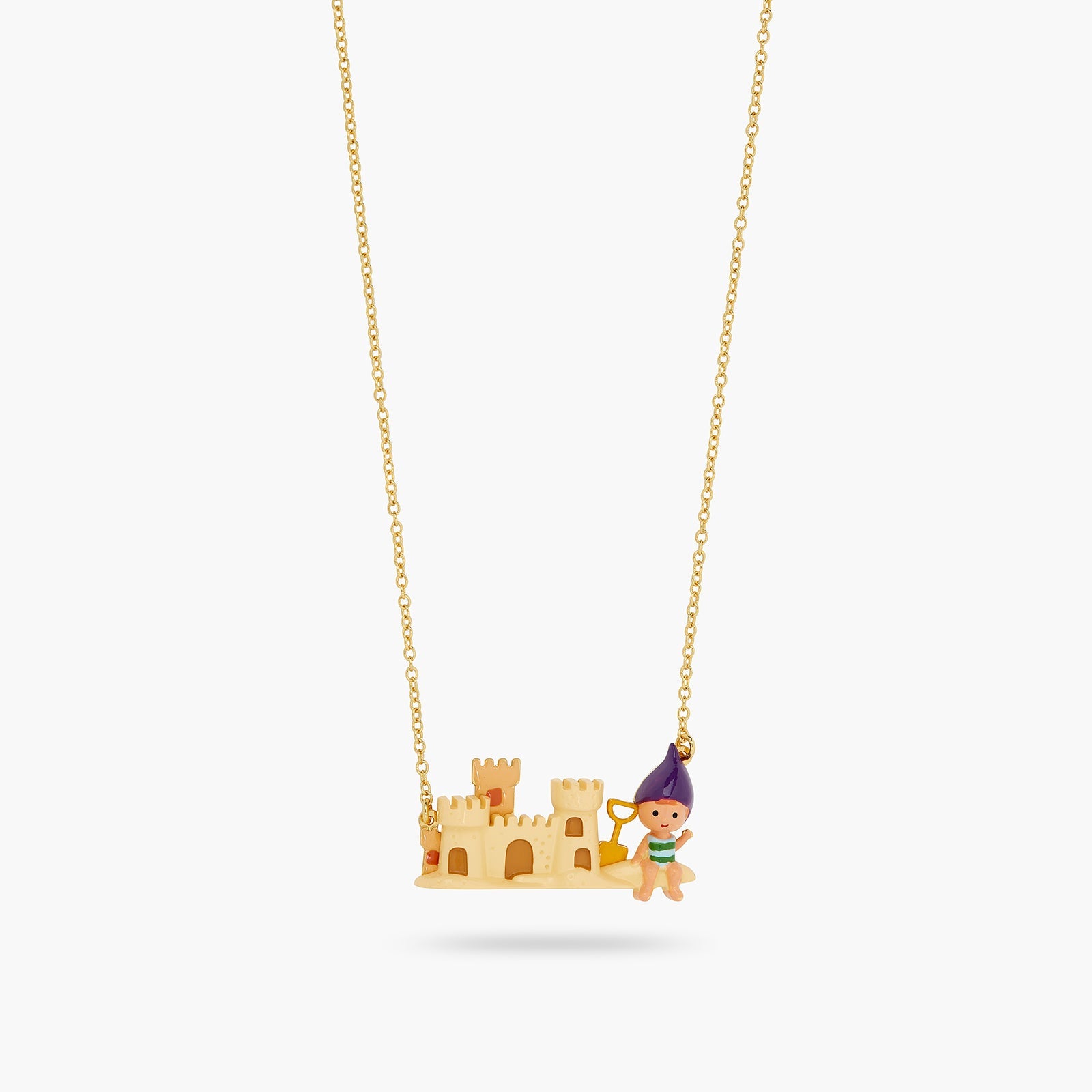 Little Garden Gnome And Sandcastle Statement Necklace | ATCP3021 - Les Nereides