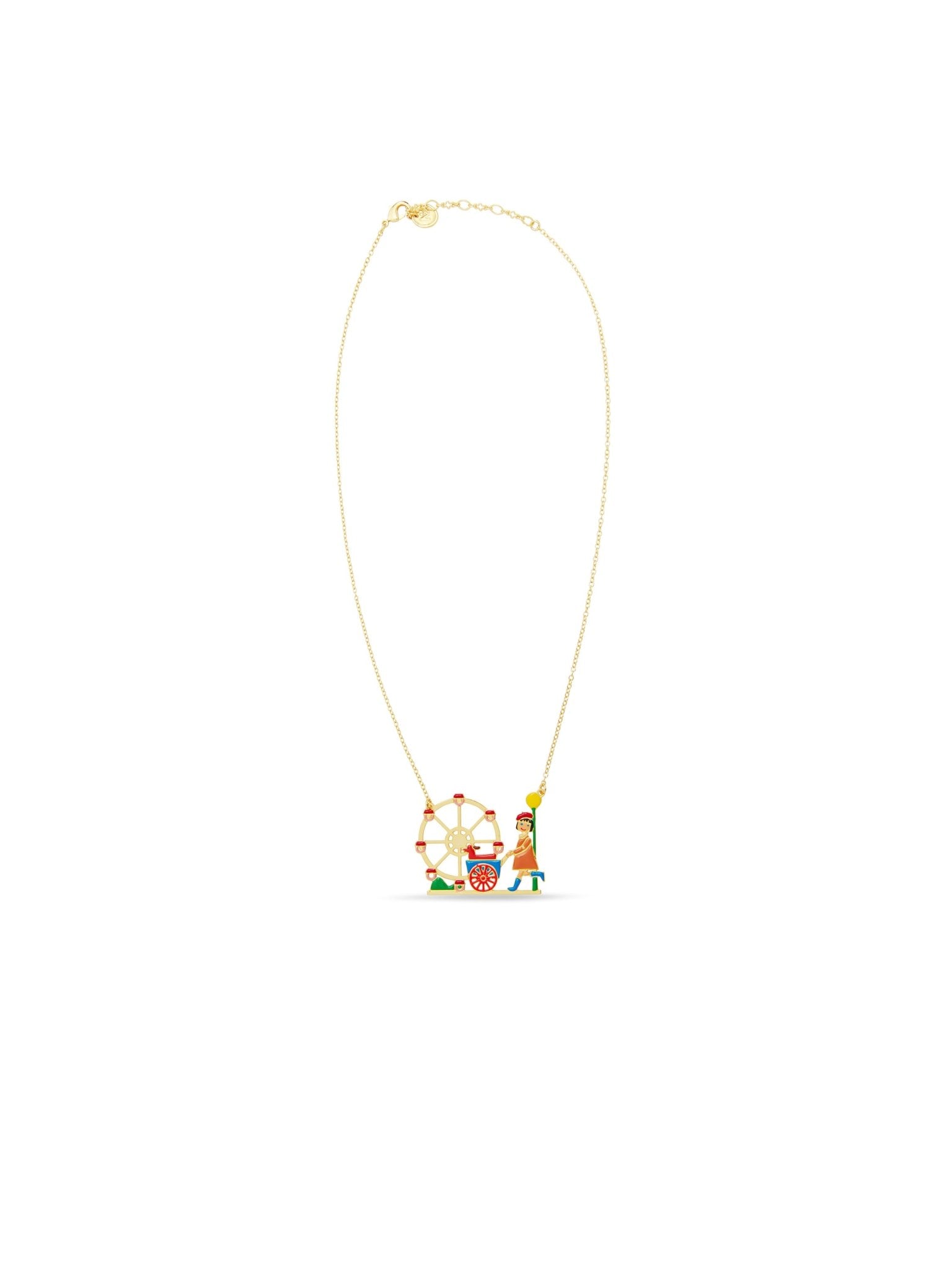 Little Girl And Dachshund At The Funfair Statement Necklace | AUTO3031 - Les Nereides