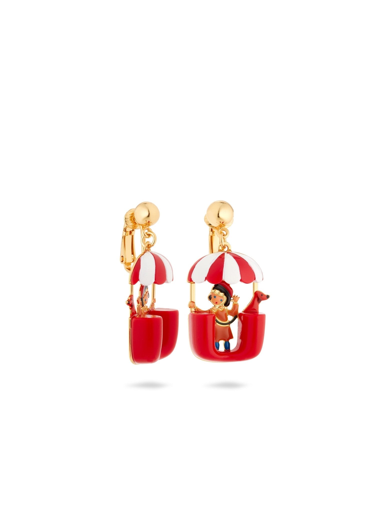 Little Girl And Dachshund On A Ferris Wheel Earrings | AUTO1081 - Les Nereides