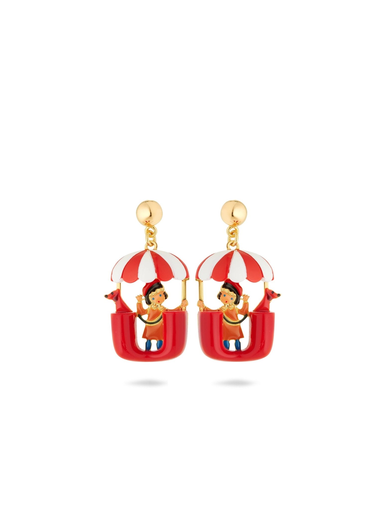 Little Girl And Dachshund On A Ferris Wheel Earrings | AUTO1081 - Les Nereides