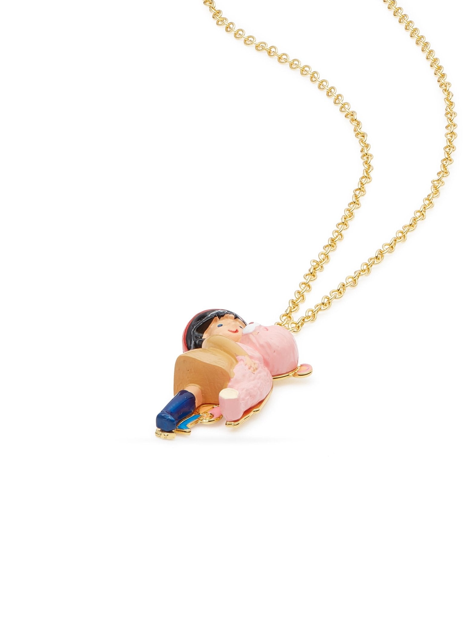 Little Girl And Teddy Bear Pendant Necklace | AUTO3061 - Les Nereides