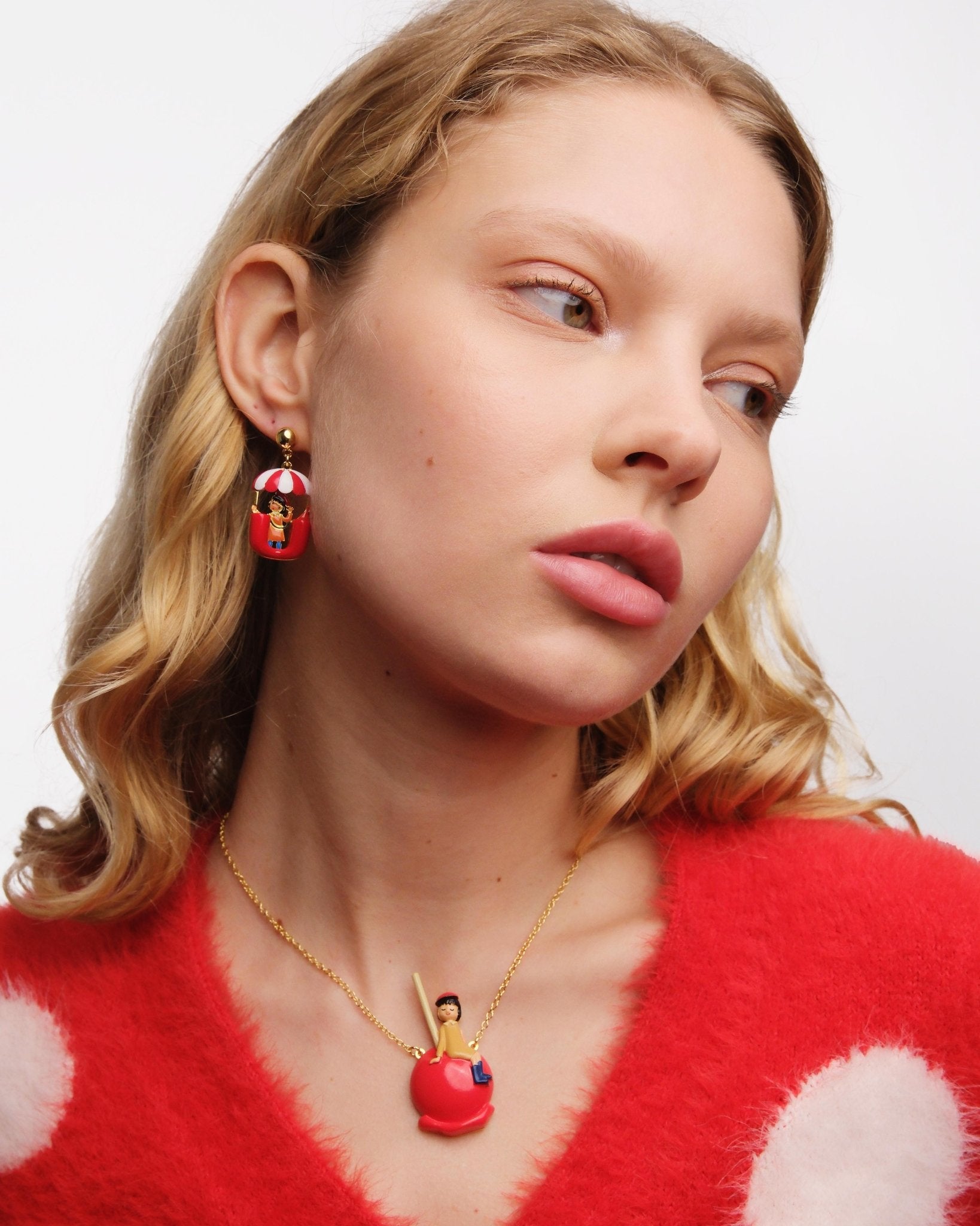 Little Girl On A Candy Apple Pendant Necklace | AUTO3051 - Les Nereides