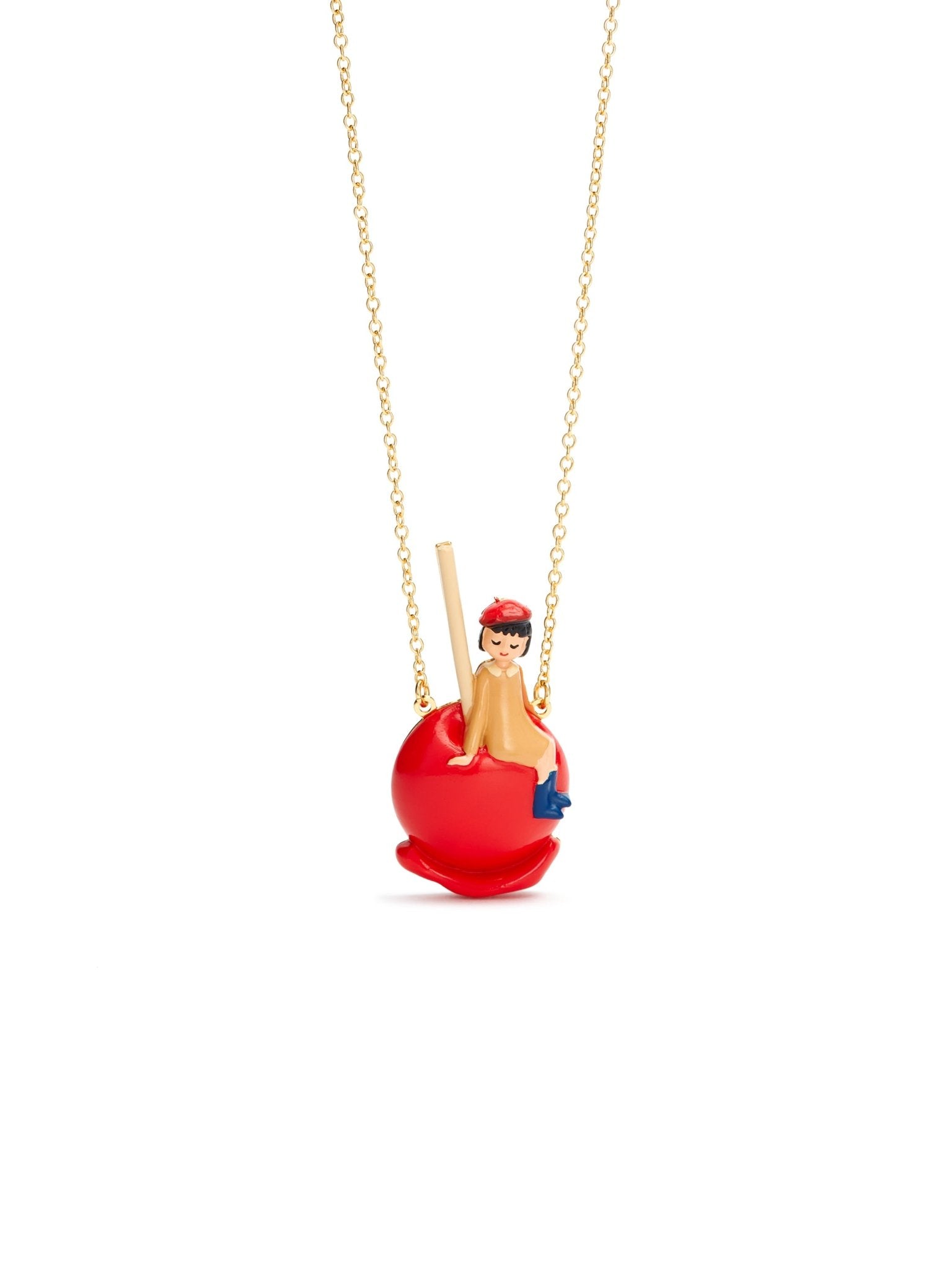 Little Girl On A Candy Apple Pendant Necklace | AUTO3051 - Les Nereides