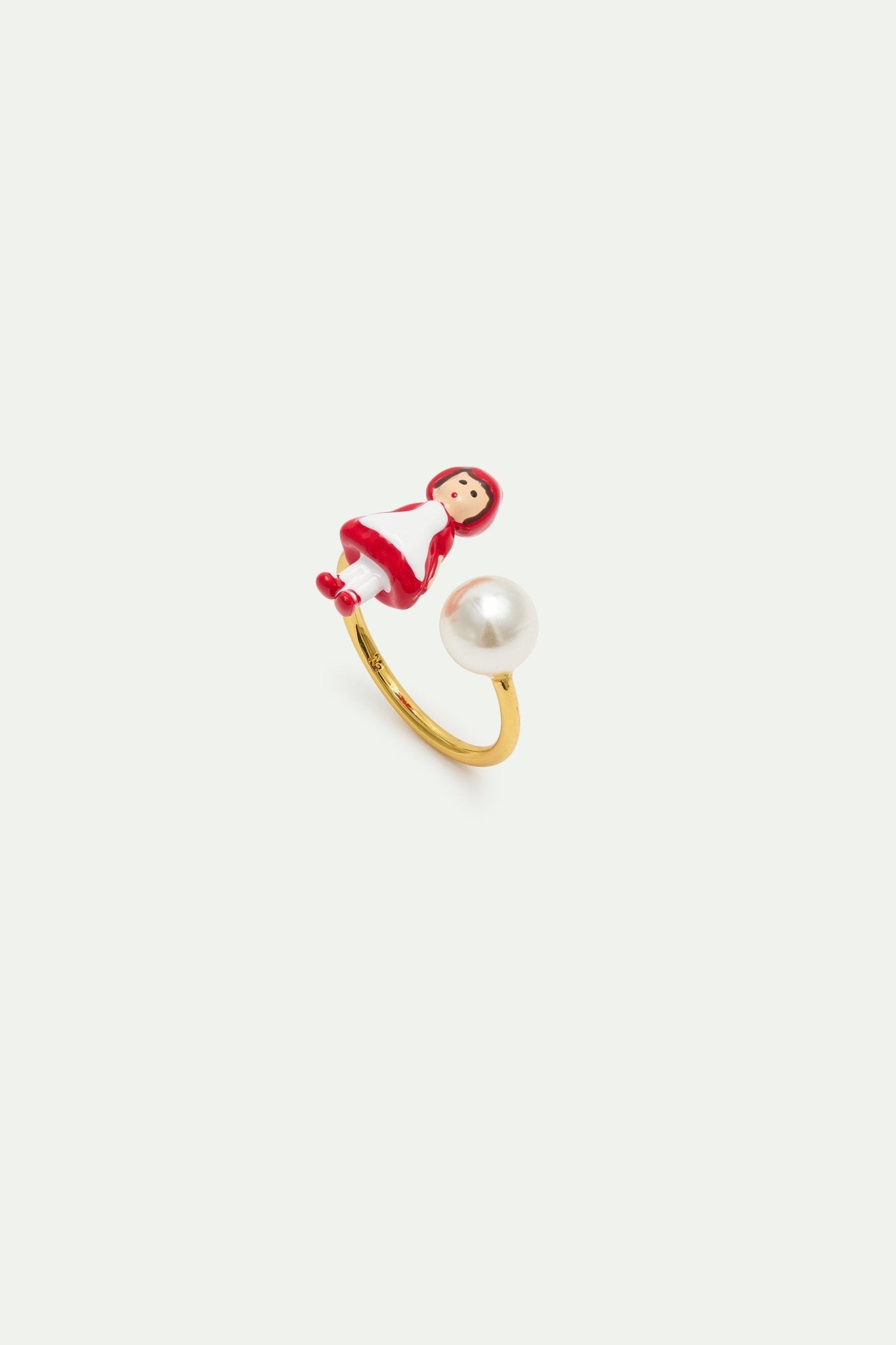 Little Red Riding Hood And Imitation Pearl Adjustable Ring | AXCN6011 - Les Nereides
