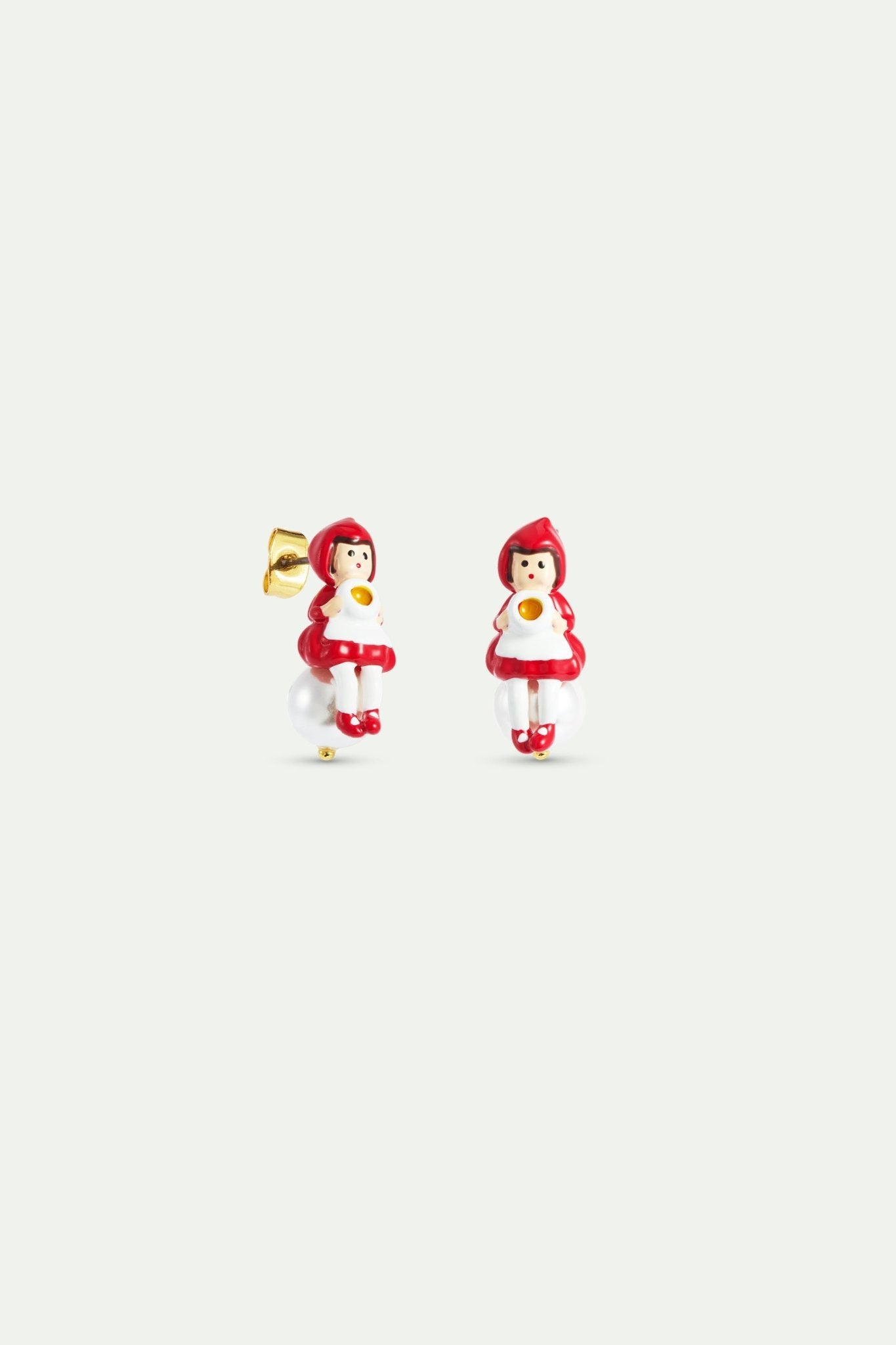 Little Red Riding Hood Earrings, Imitation Pearl | AXCN1051 - Les Nereides