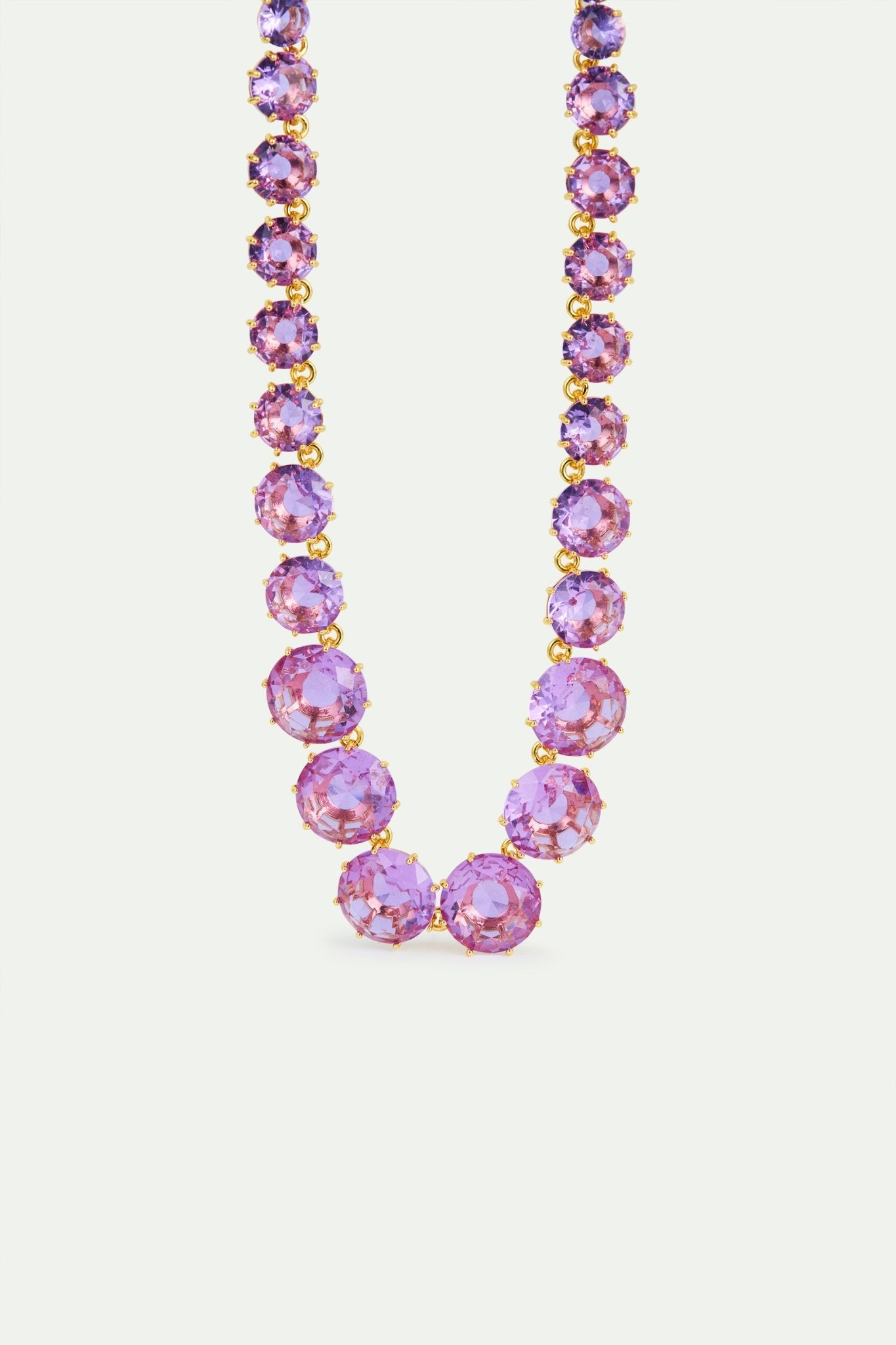 Long lavender diamantine round stone necklace | AVLD3511 - Les Nereides