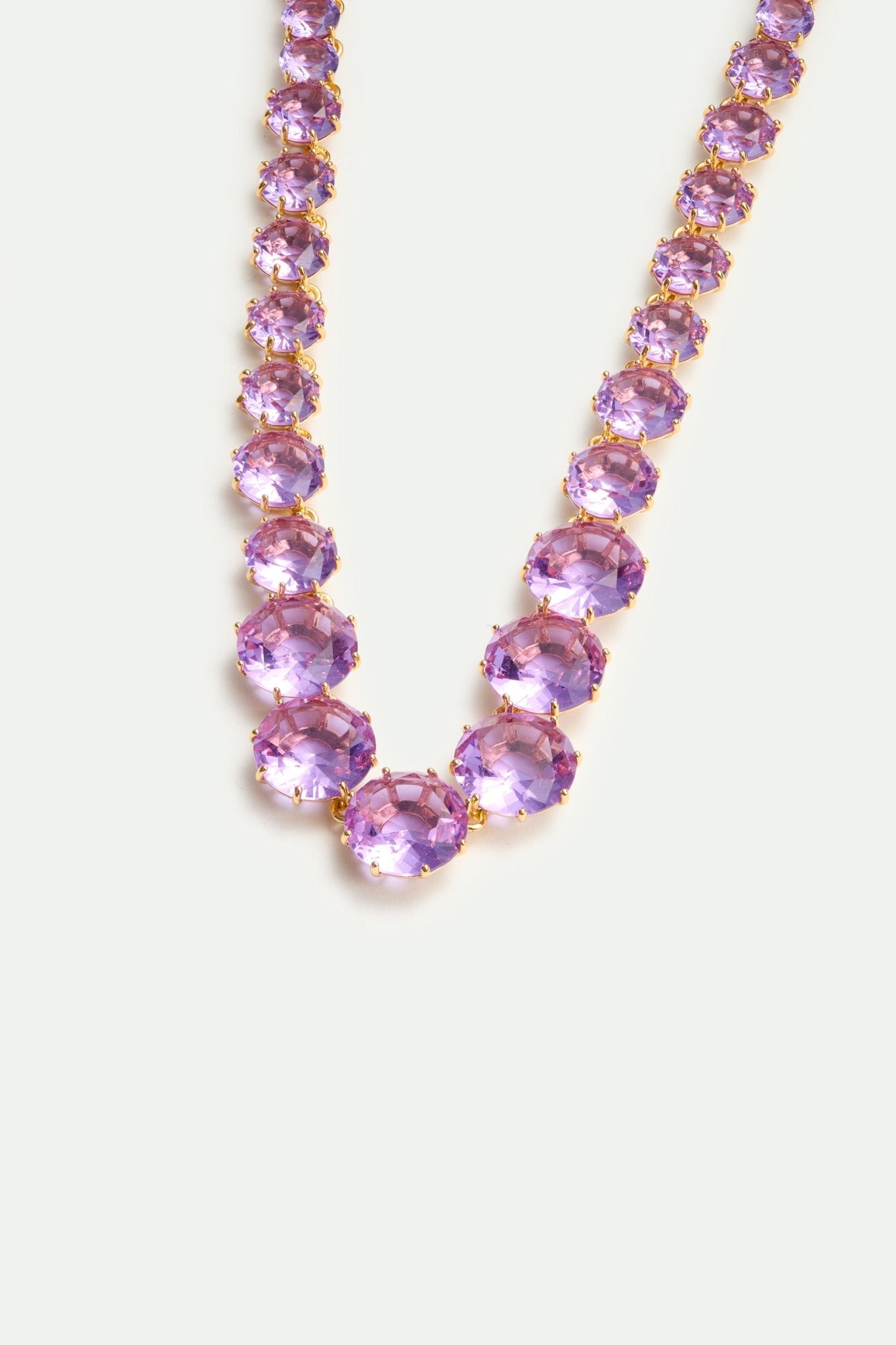 Long lavender diamantine round stone necklace | AVLD3511 - Les Nereides