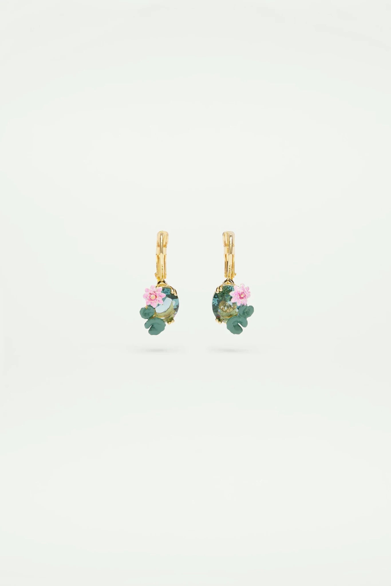 Lotus Flower And Blue Stone Earrings | ATNY1092 - Les Nereides Paris