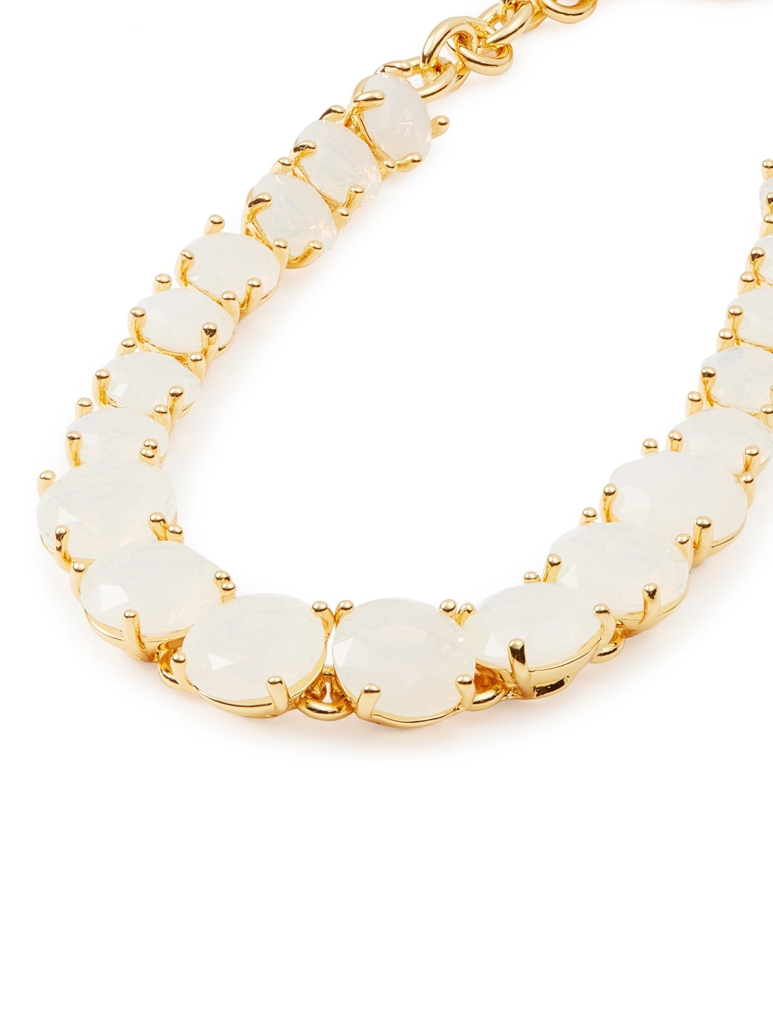 Luxury Opalescent White Diamantine Stone Single Row Bracelet | AULD2521 - Les Nereides
