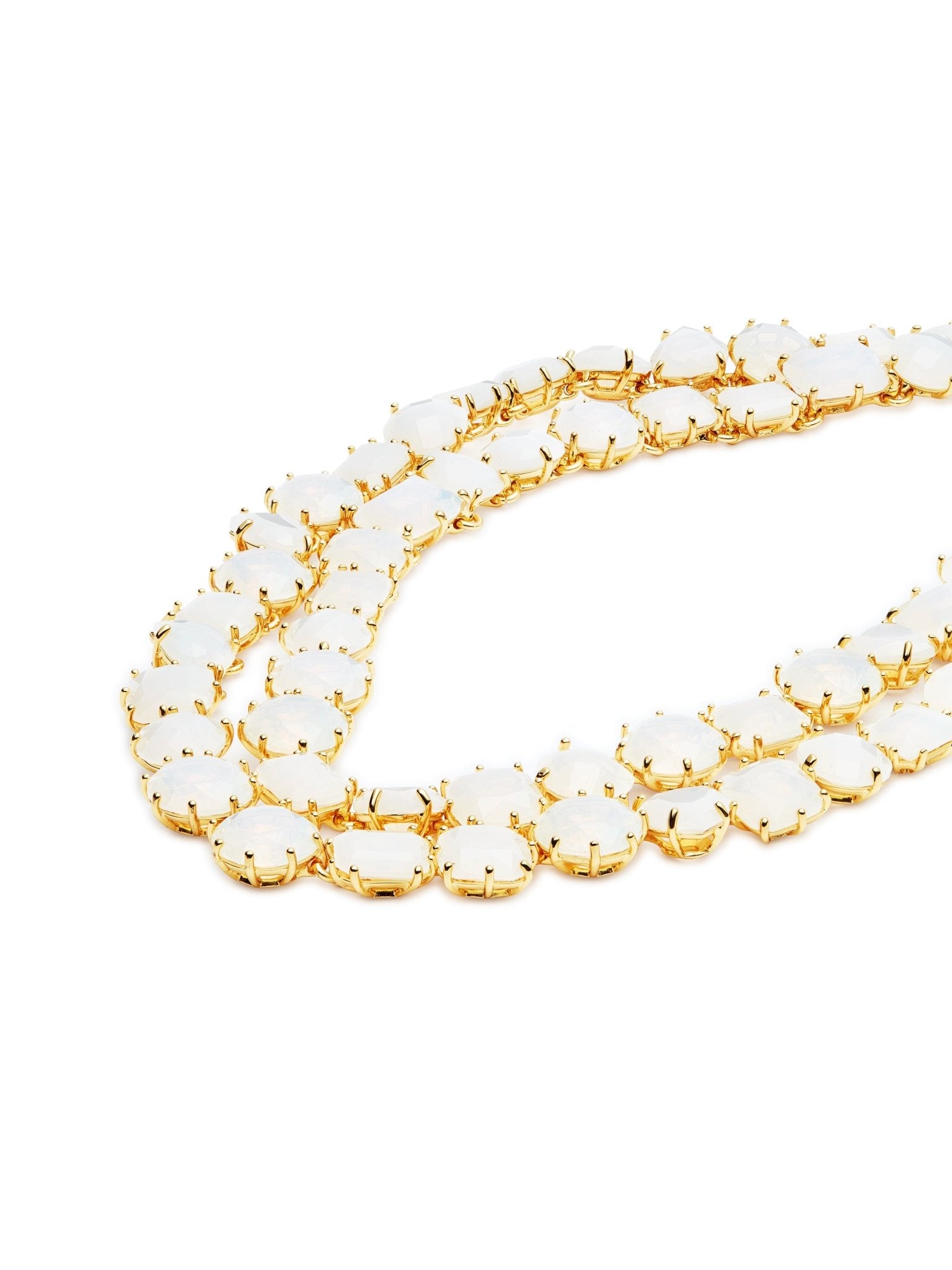 Luxury Two - Row Necklace Diamantine Opalescent White | AULD3551 - Les Nereides