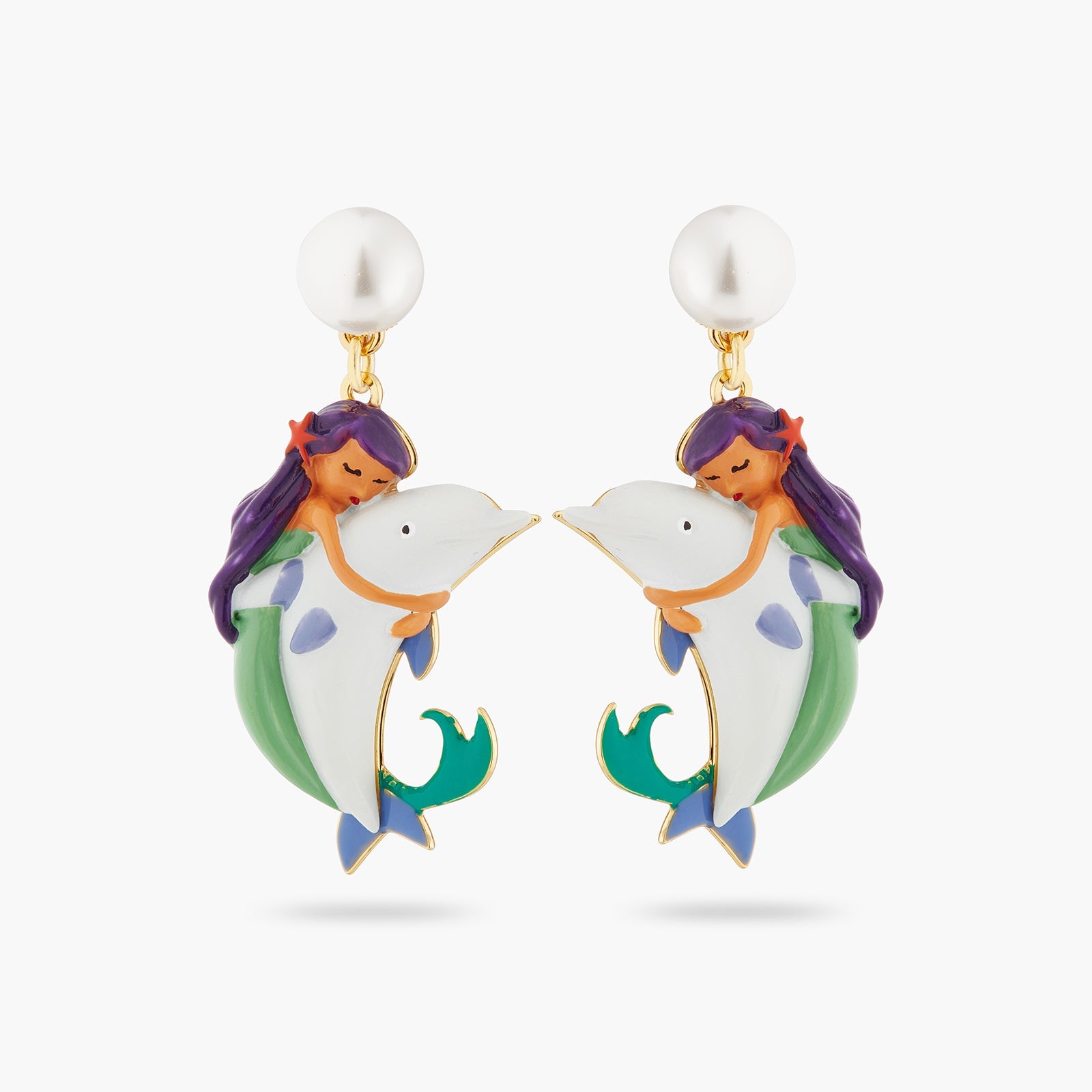 Mermaid And Dolphin Earrings | ATOC1101 - Les Nereides