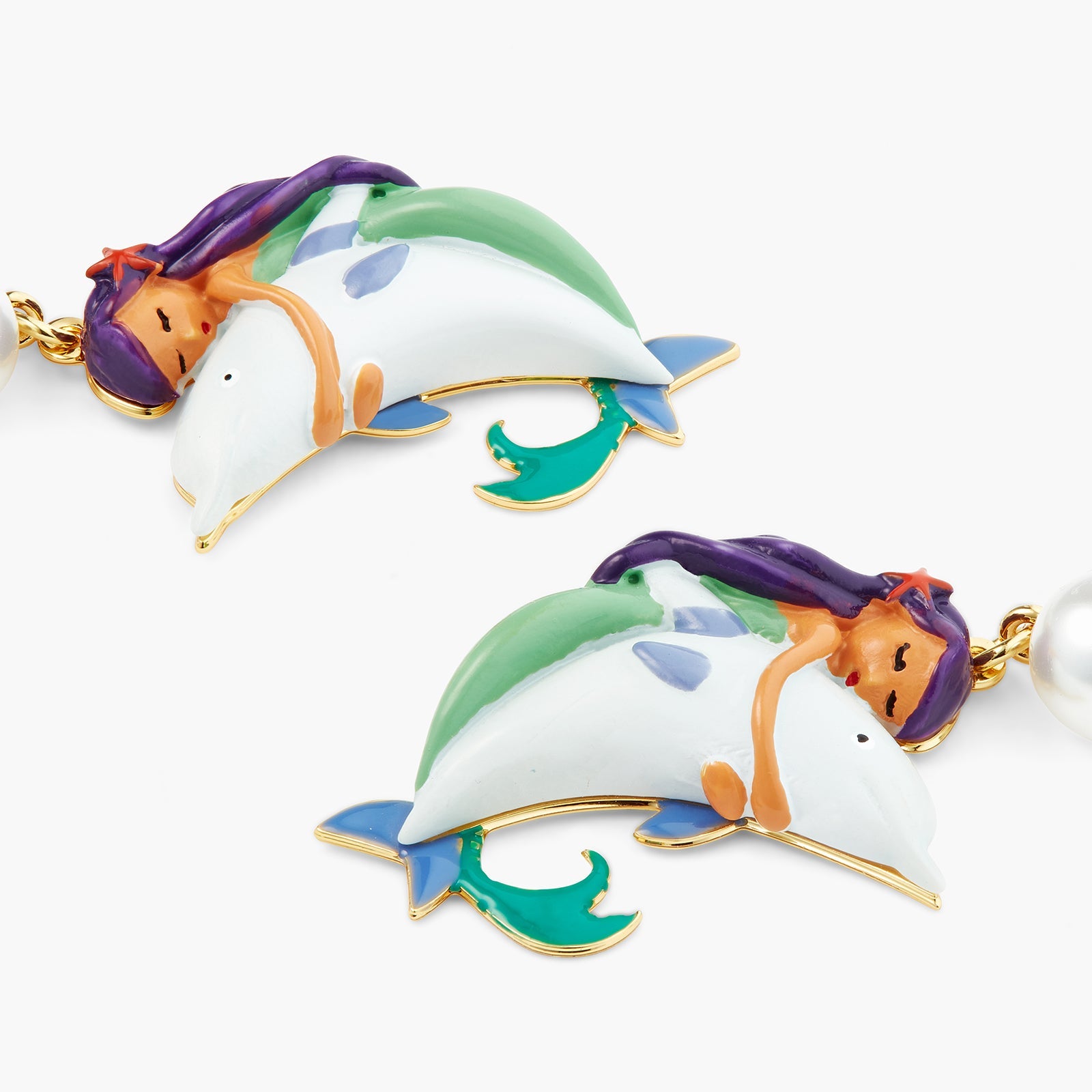 Mermaid And Dolphin Earrings | ATOC1101 - Les Nereides