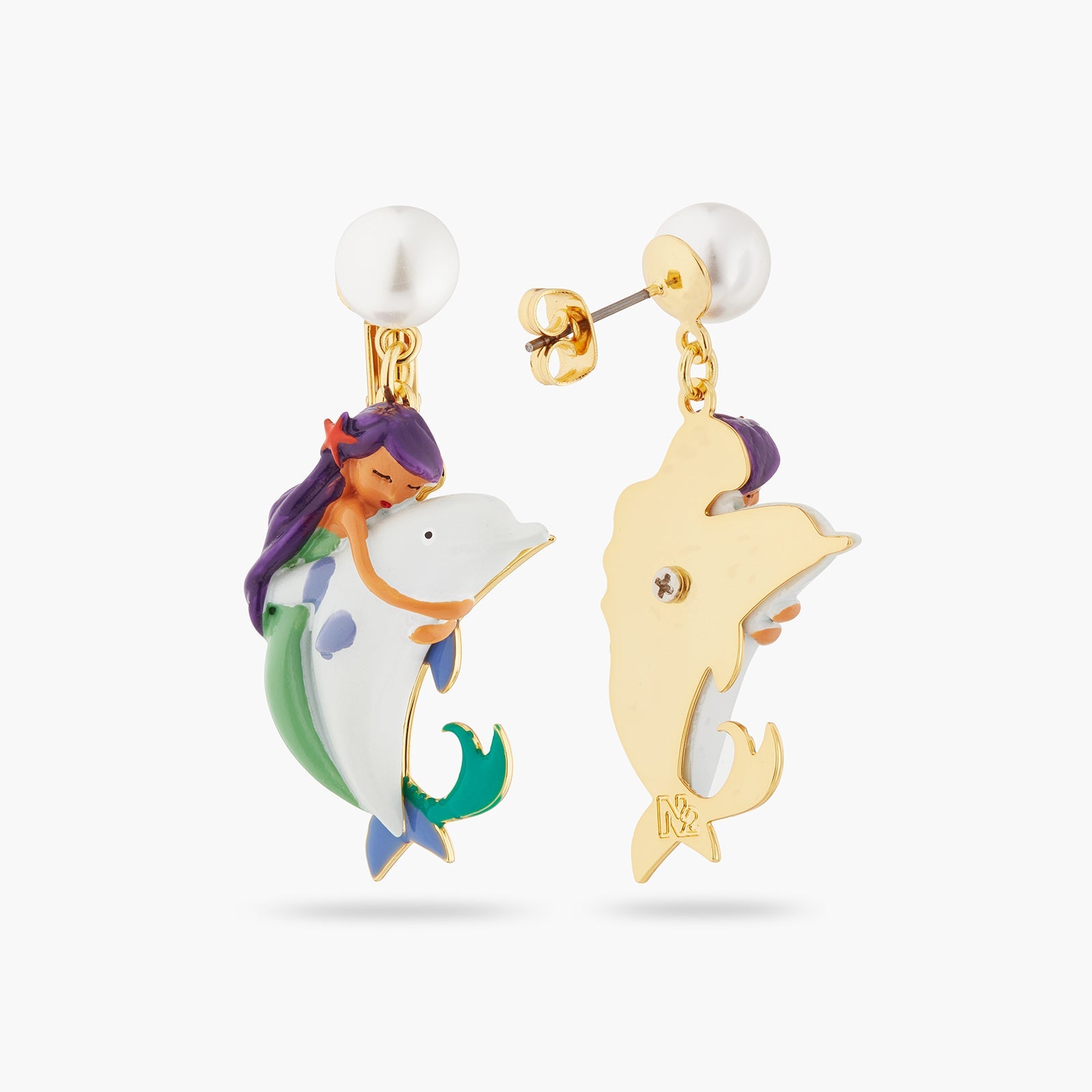 Mermaid And Dolphin Earrings | ATOC1101 - Les Nereides