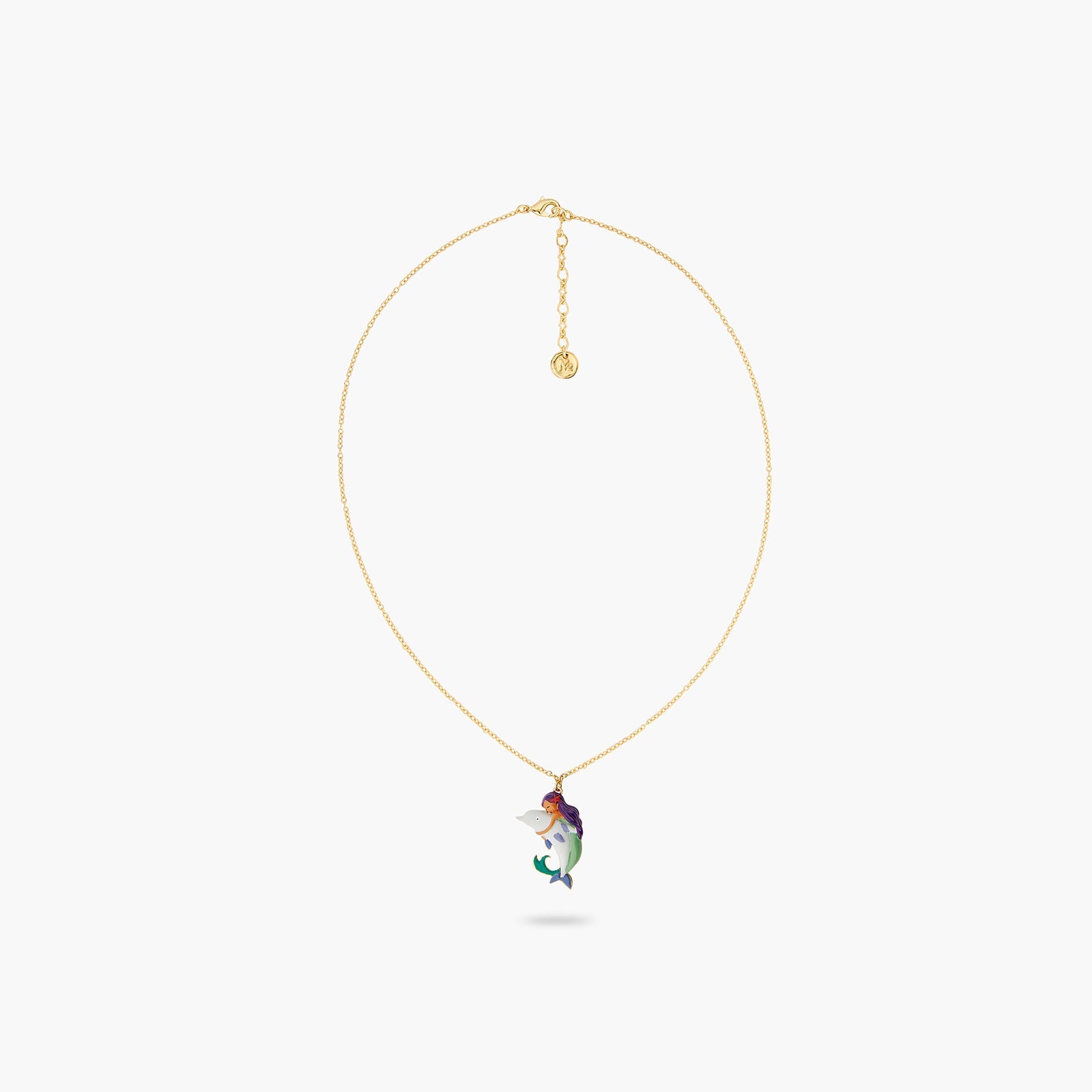 Mermaid And Dolphin Pendant Necklace | ATOC3071 - Les Nereides