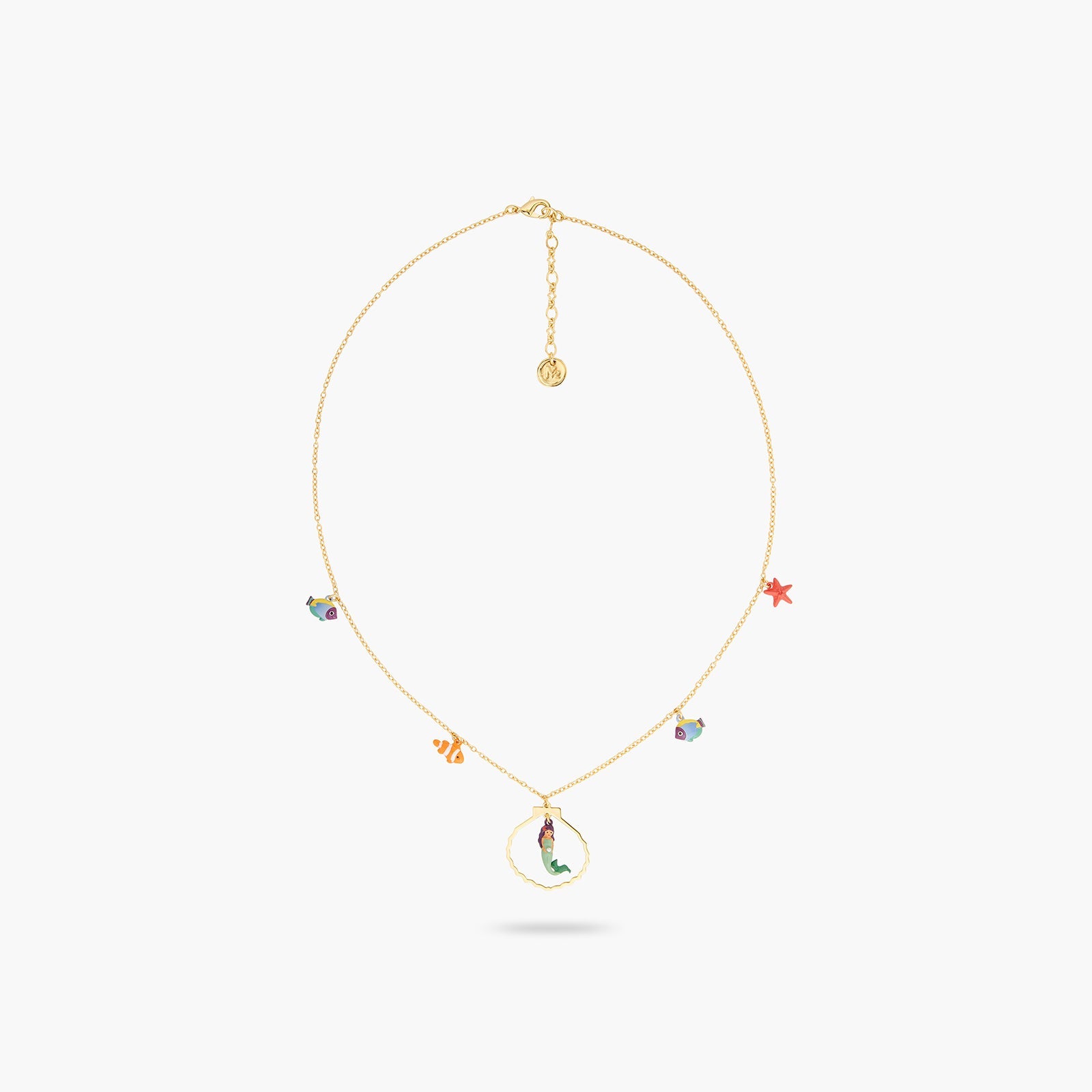 Mermaid And Fish Charm Necklace | ATOC3031 - Les Nereides