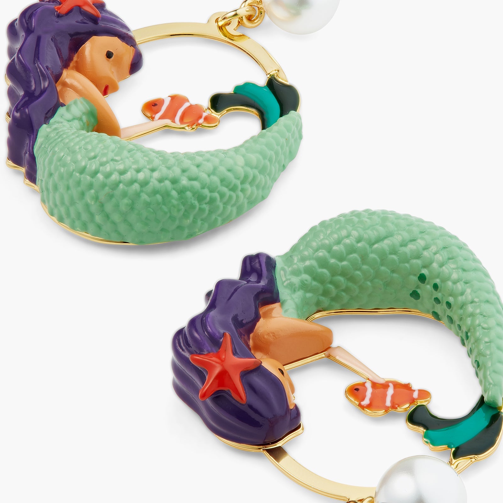 Mermaid And Pearl Earrings | ATOC1011 - Les Nereides