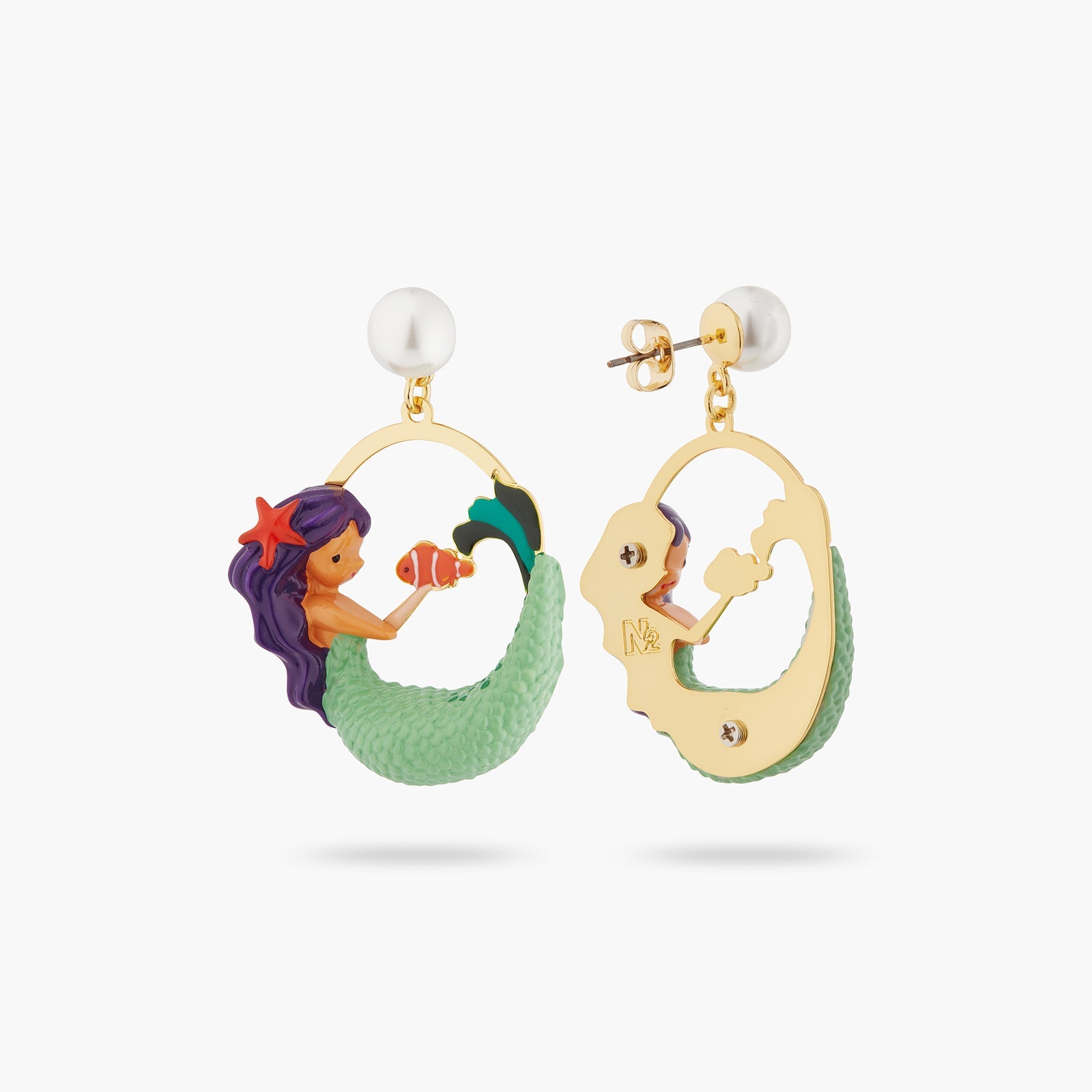 Mermaid And Pearl Earrings | ATOC1011 - Les Nereides