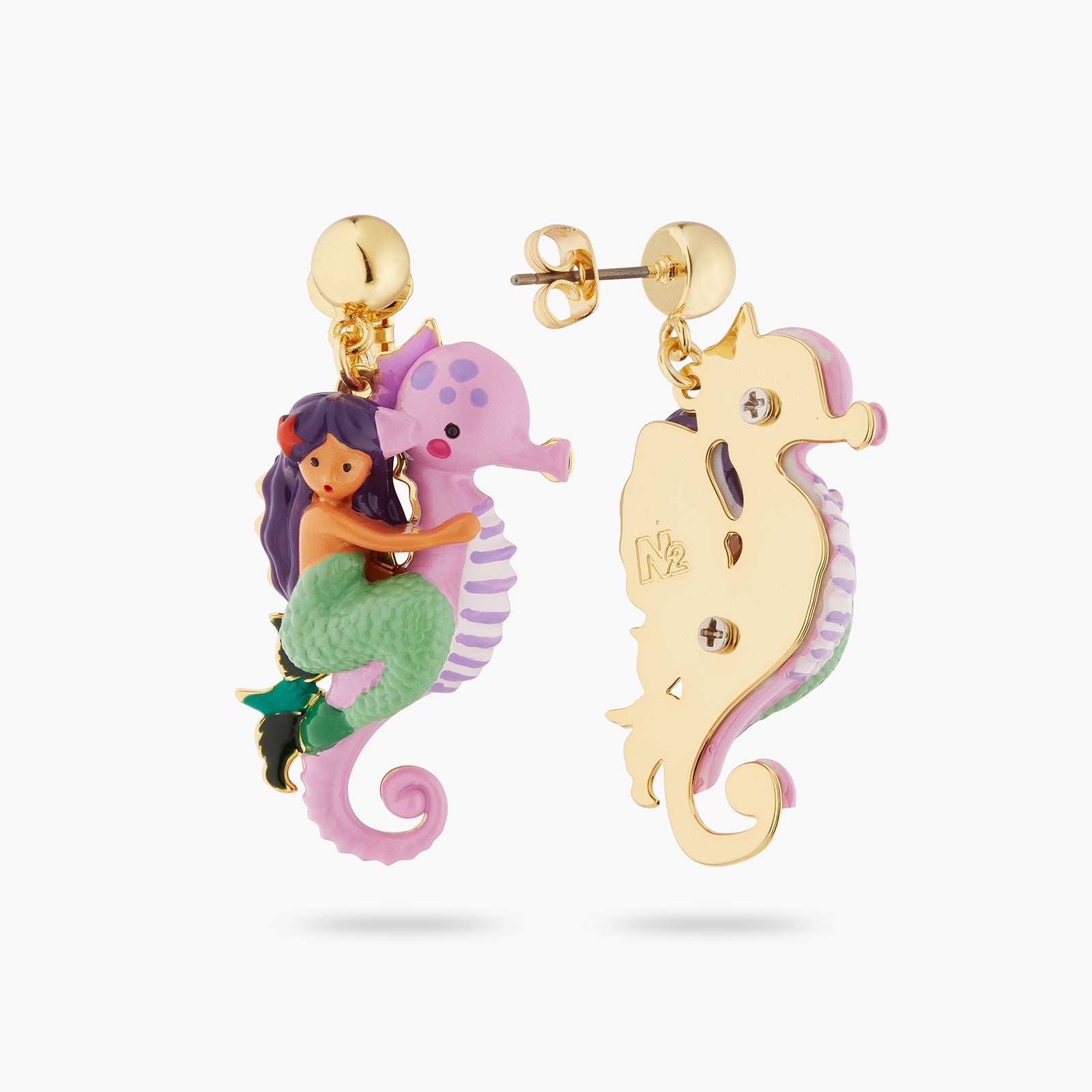 Mermaid And Seahorse Earrings | ATOC1021 - Les Nereides