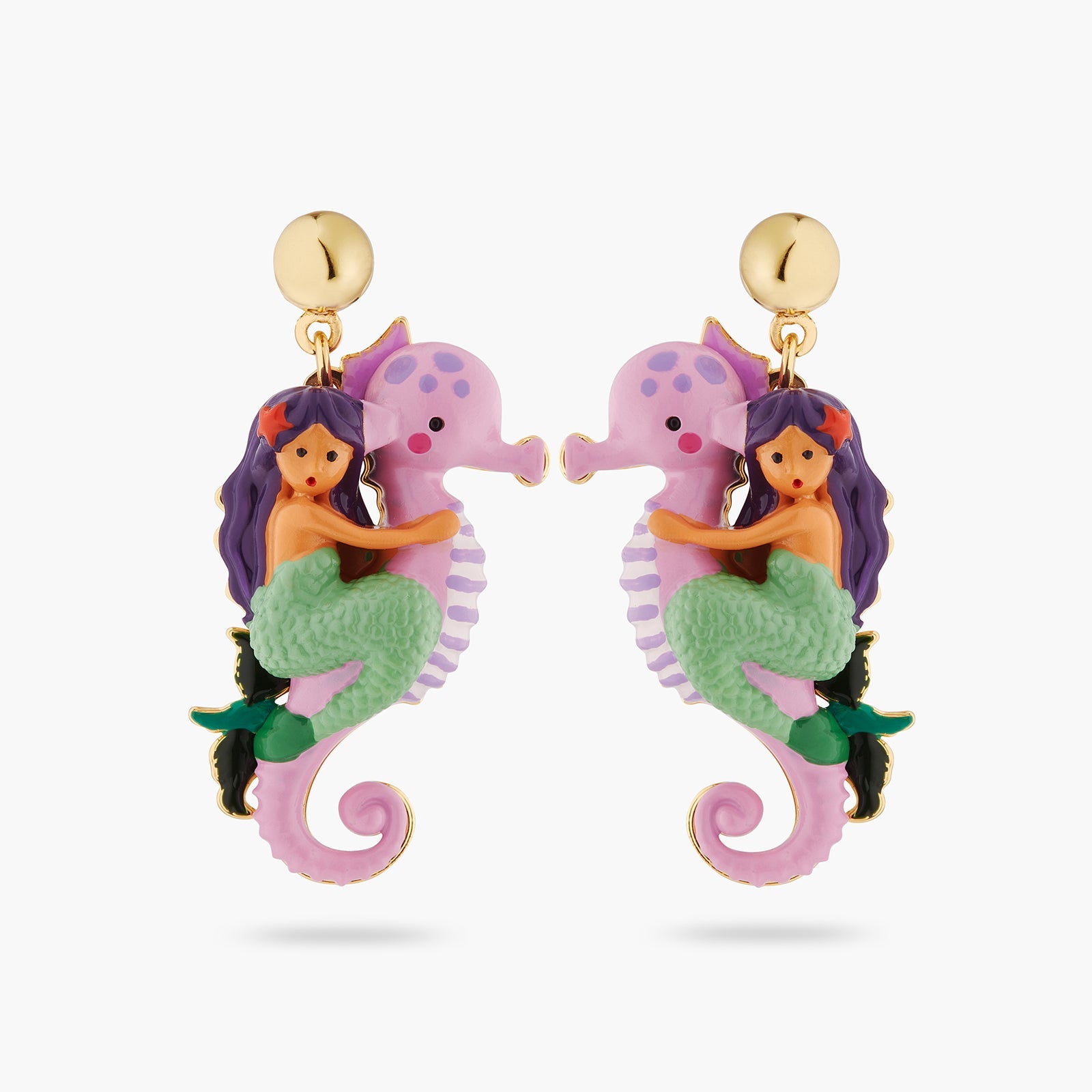 Mermaid And Seahorse Earrings | ATOC1021 - Les Nereides