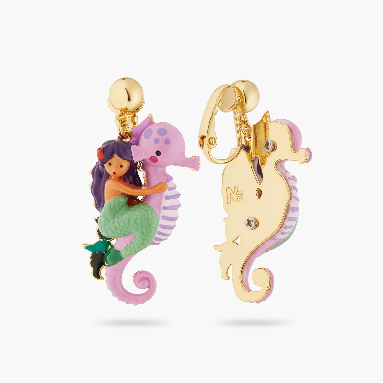 Mermaid And Seahorse Earrings | ATOC1021 - Les Nereides