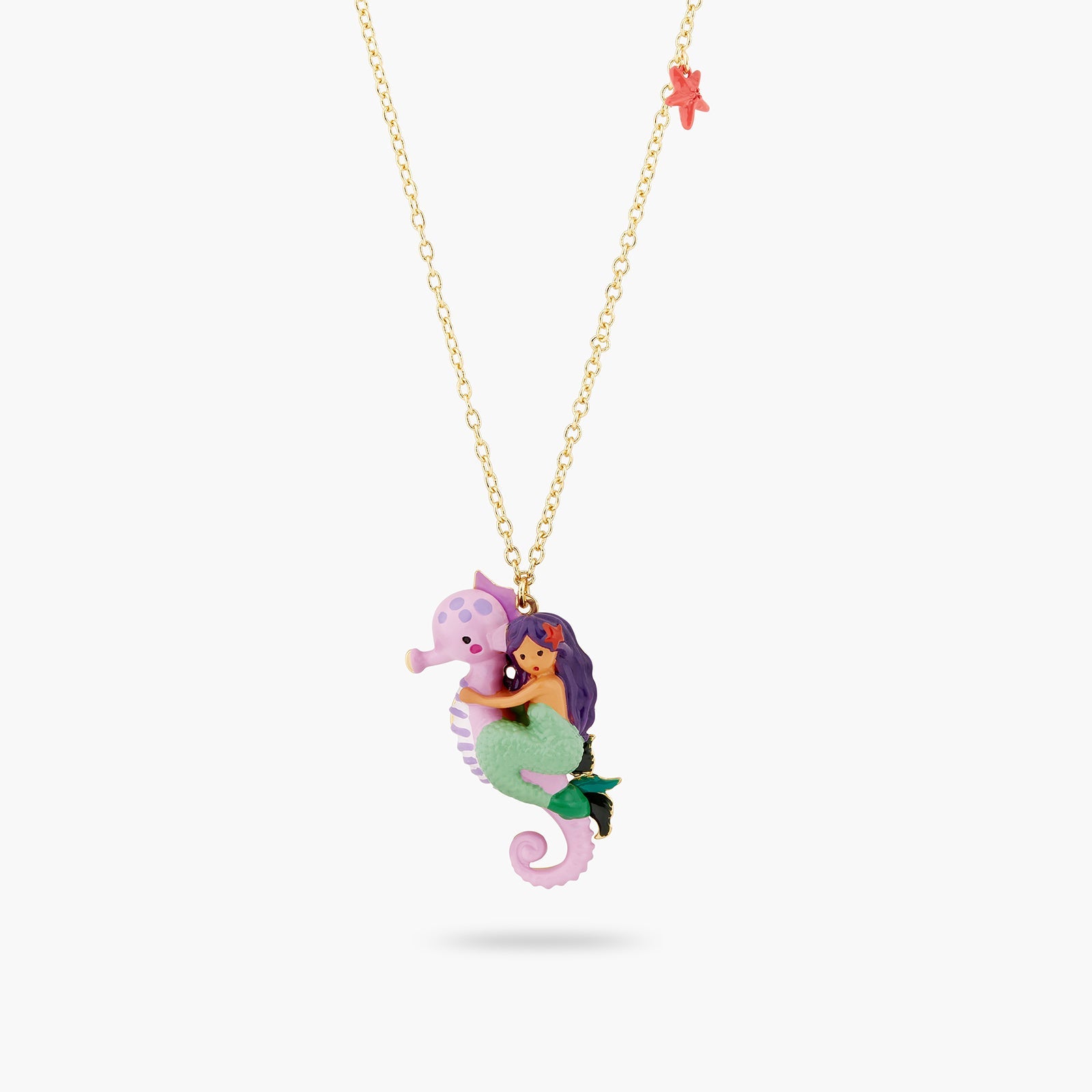 Mermaid And Seahorse Pendant Necklace | ATOC3021 - Les Nereides