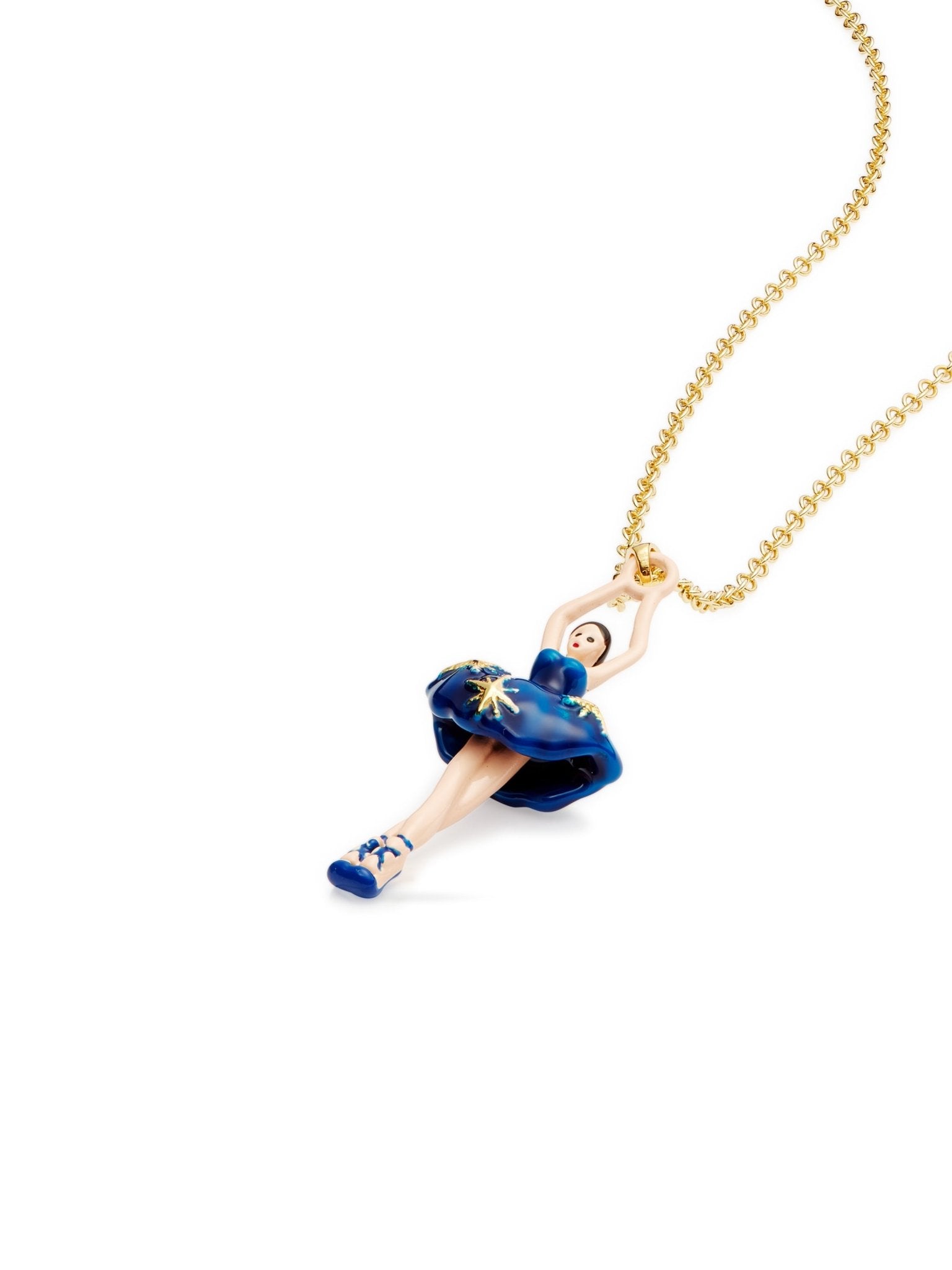 Midnight Blue Tutu Ballerina Necklace And Gold Stars | AUDD3591 - Les Nereides