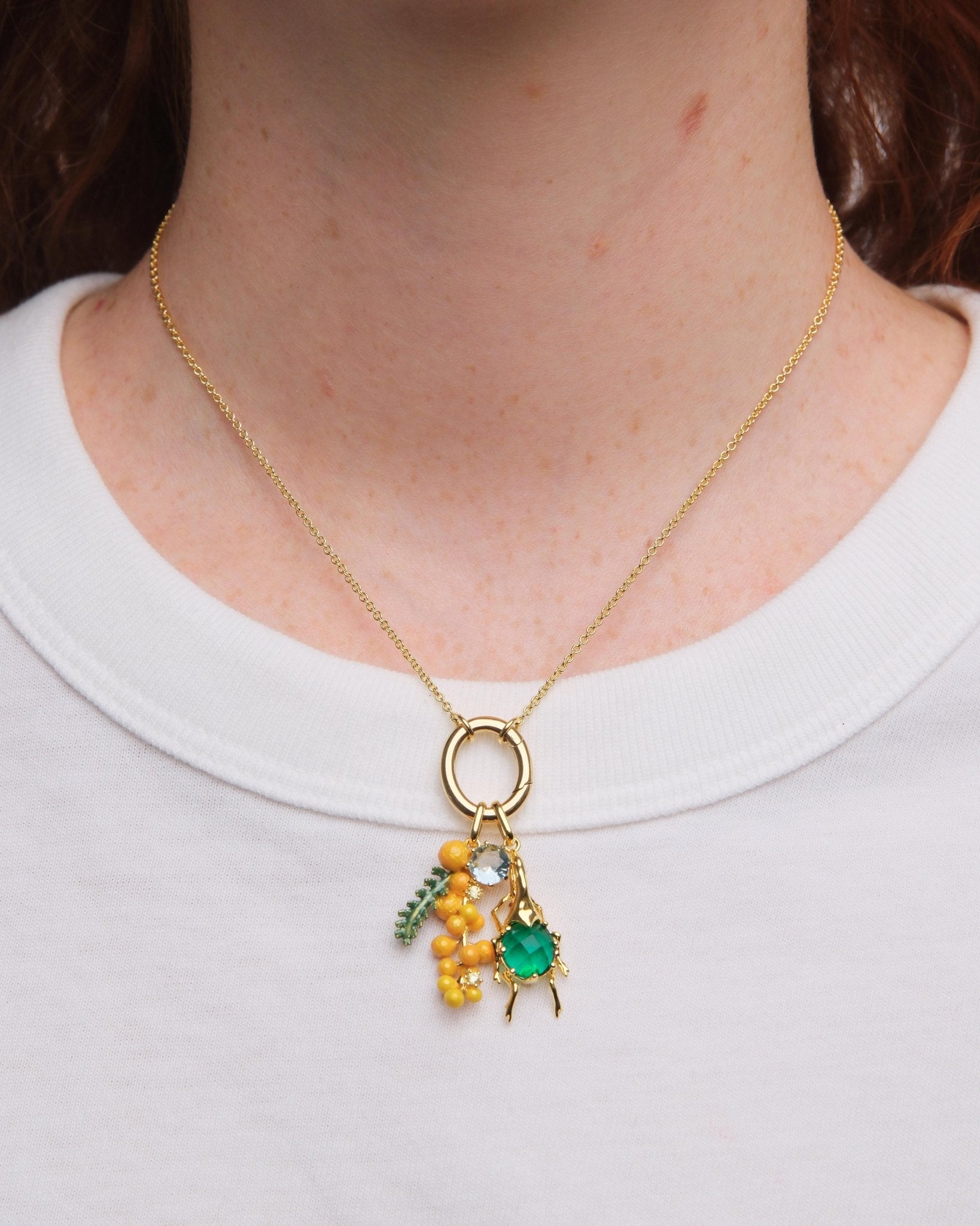 Mimosa And Faceted Crystal Pendant | AUPE4201 - Les Nereides