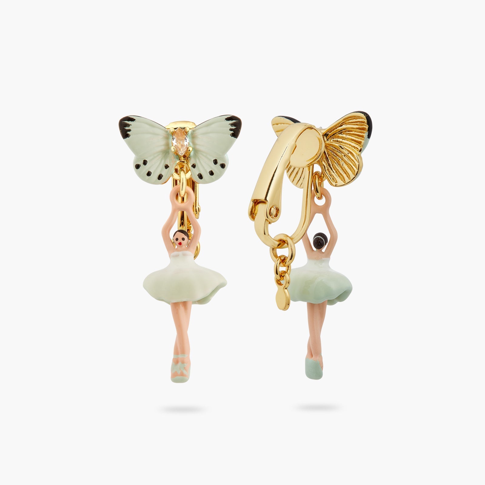 Mini Pas De Deux And Aqua Green Butterfly Earrings | ATMDD1011 - Les Nereides