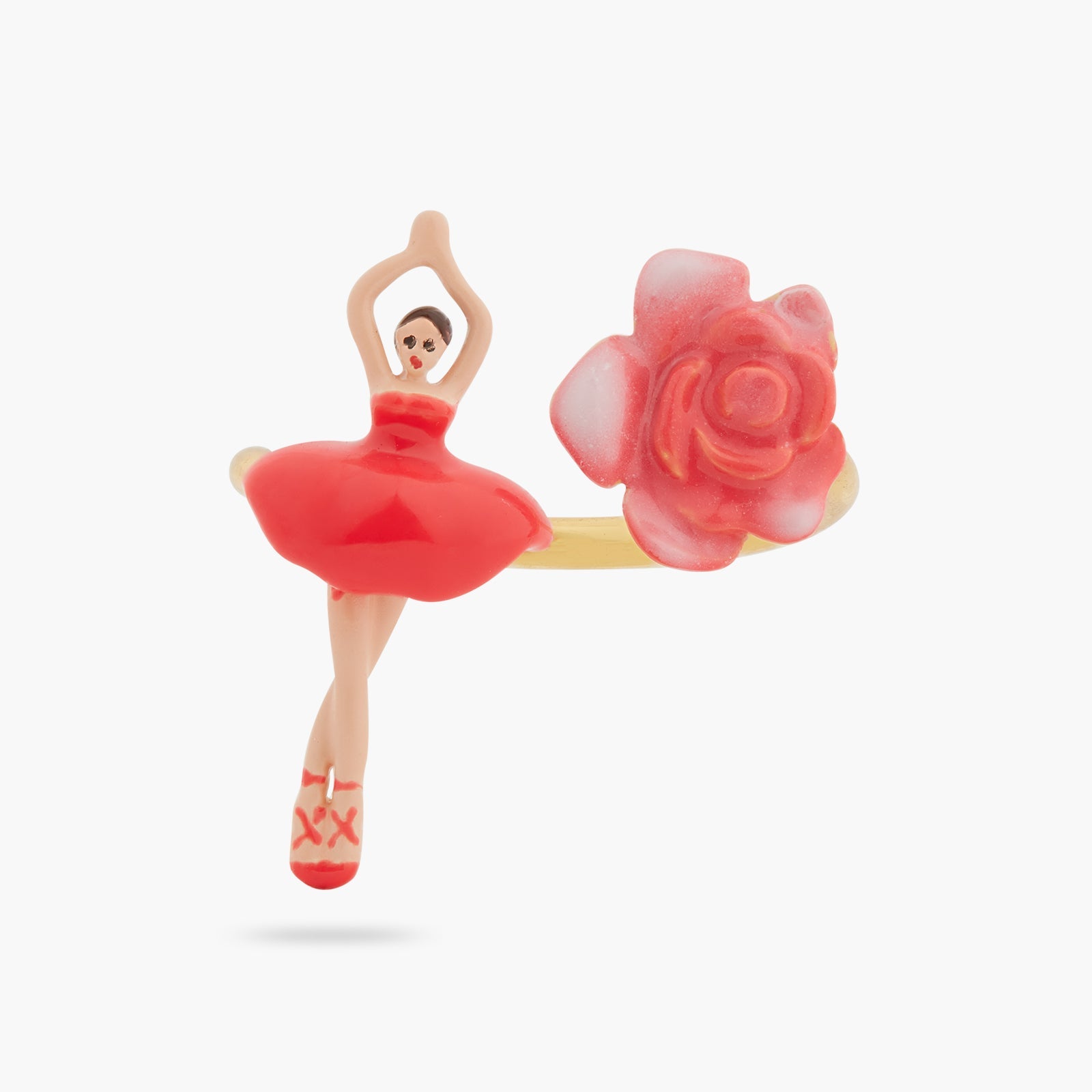 Mini pas de deux and rosebud adjustable ring | ASMDD6011 - Les Nereides