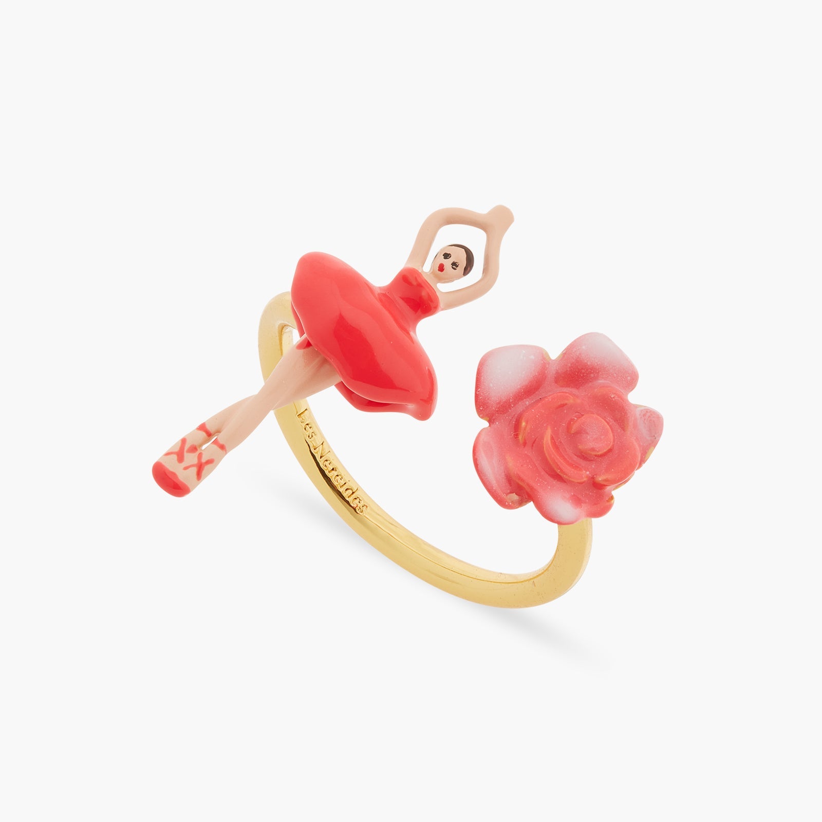 Mini pas de deux and rosebud adjustable ring | ASMDD6011 - Les Nereides
