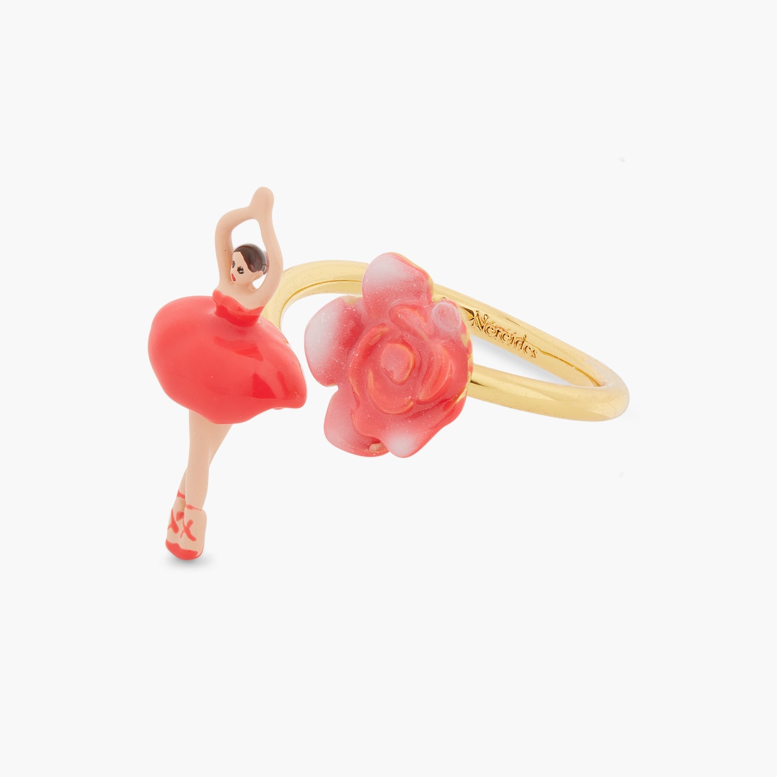 Mini pas de deux and rosebud adjustable ring | ASMDD6011 - Les Nereides