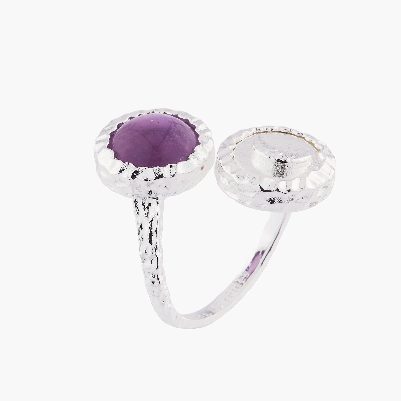 Moon And Violet Amethyst Adjustable Rings | AKBC614 - Les Nereides