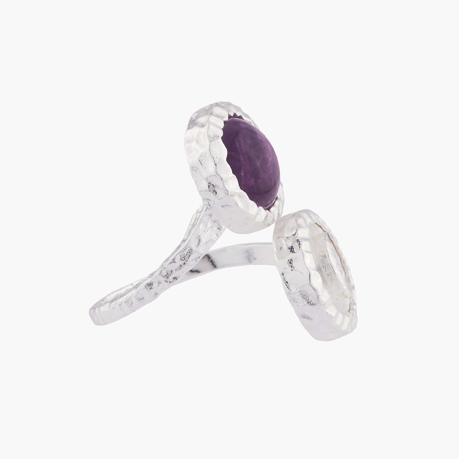 Moon And Violet Amethyst Adjustable Rings | AKBC614 - Les Nereides