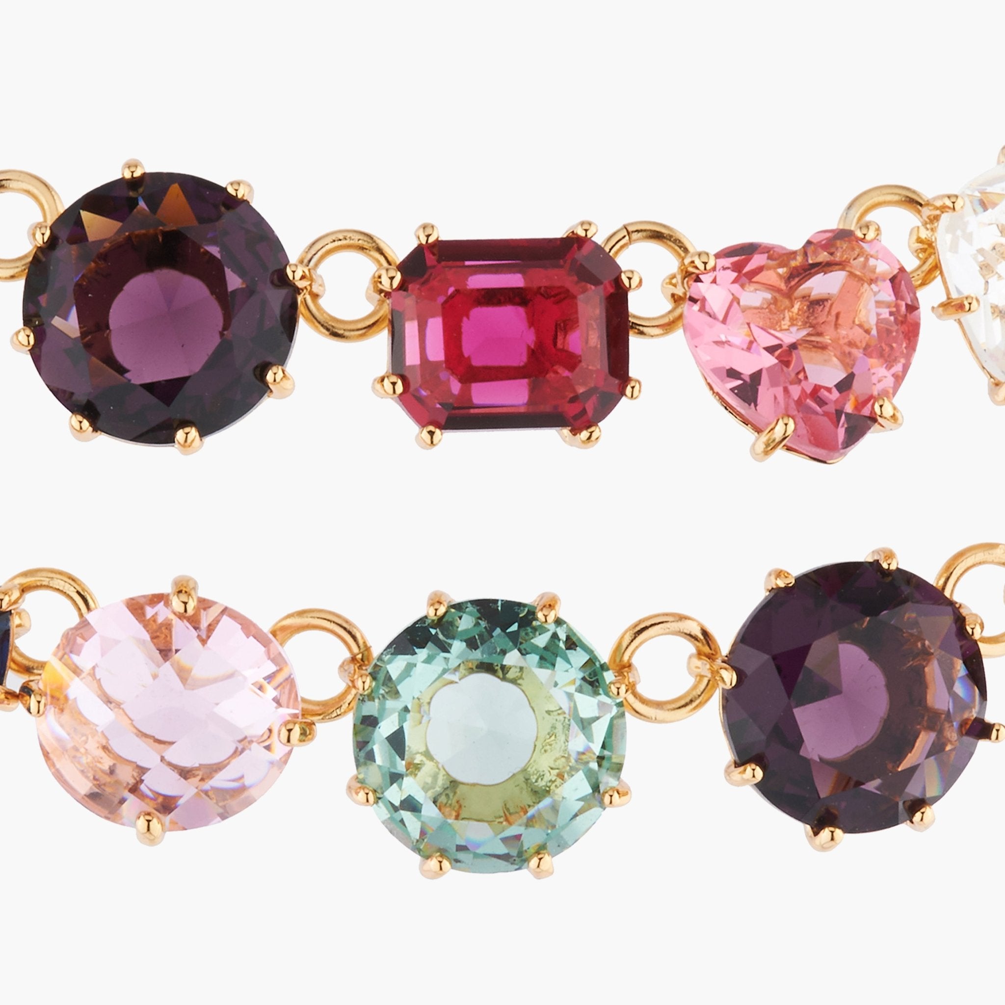Multicoloured Two Row La Diamantine Luxurious Necklace | AKLD355 - Les Nereides