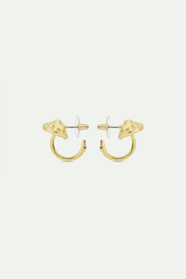 Mushroom Gold Hoop Earrings | AWBB1061 - Les Nereides