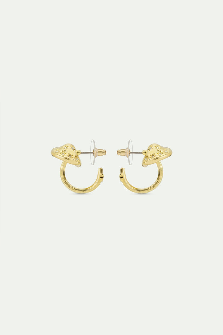 Mushroom Gold Hoop Earrings | AWBB1061 - Les Nereides