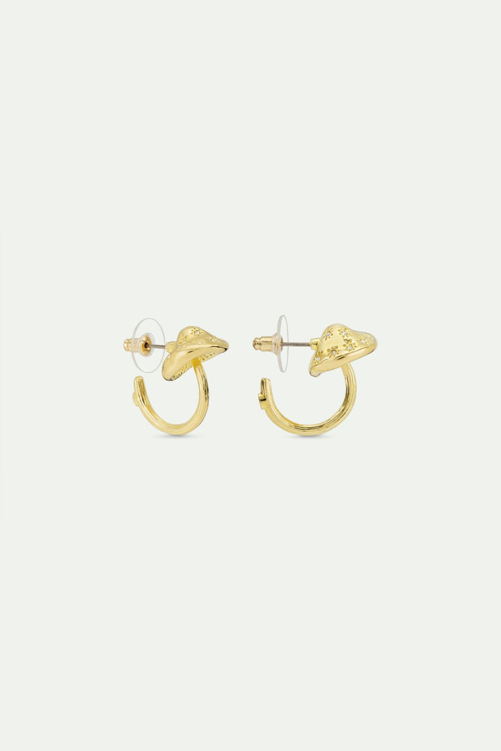 Mushroom Gold Hoop Earrings | AWBB1061 - Les Nereides