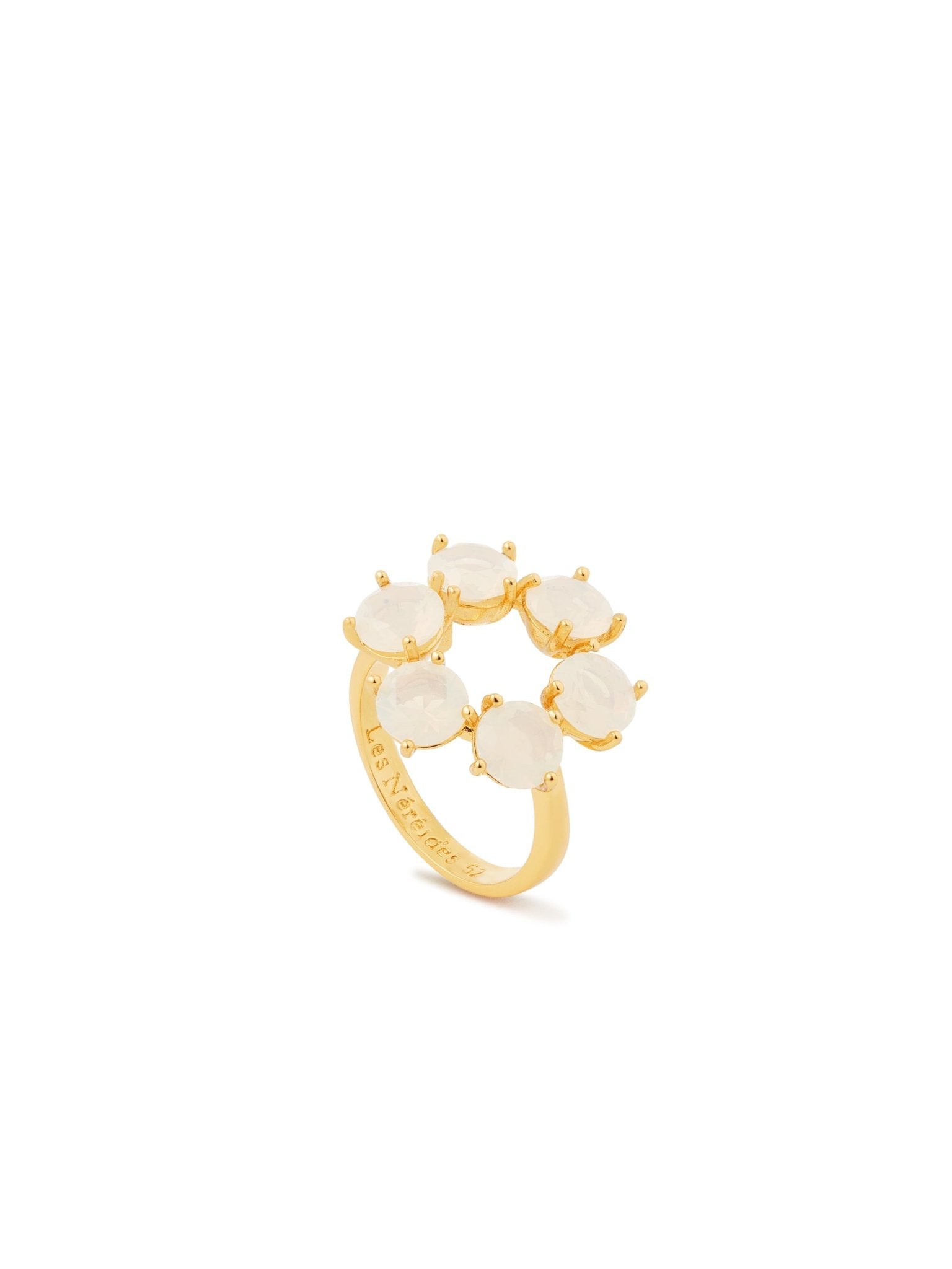 Opalescent White Diamantine Fine Ring With Six Round Stones | AULD6191 - Les Nereides