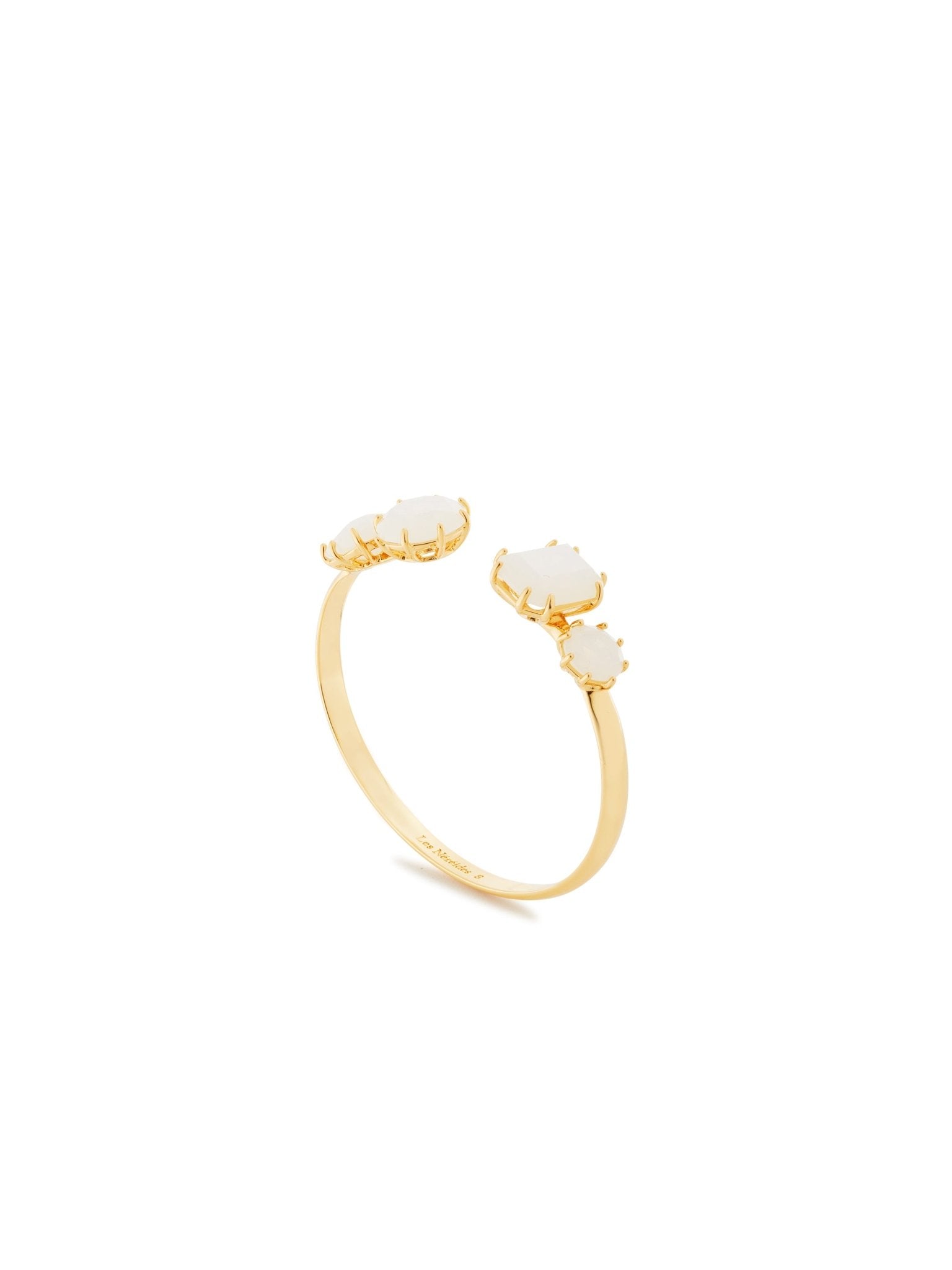 Opalescent White Diamantine Four - Stone Cuff Bracelet | AULD2541 - Les Nereides