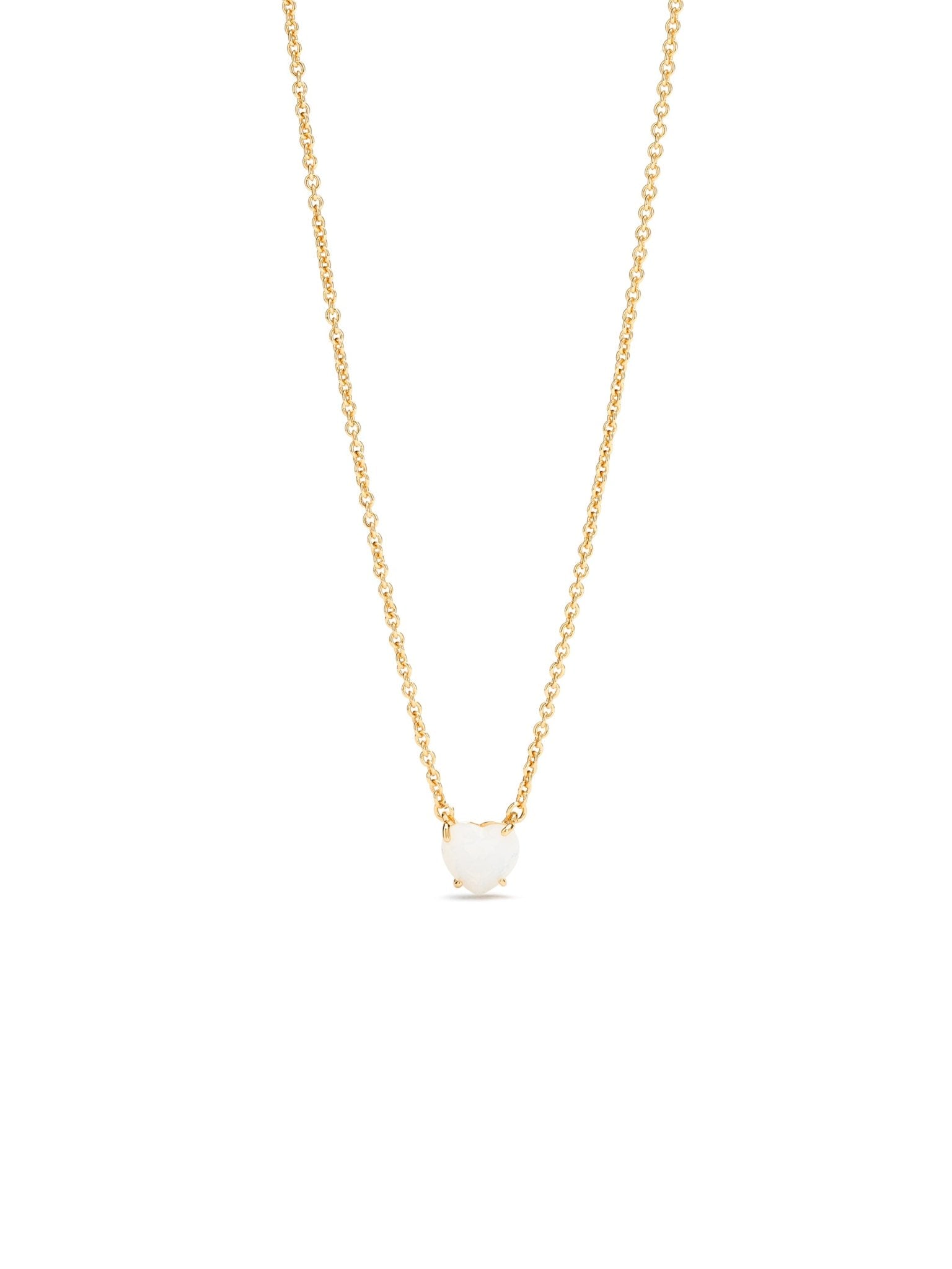 Opalescent White Diamantine Heart - Shaped Pendant Necklace | AULD3531 - Les Nereides
