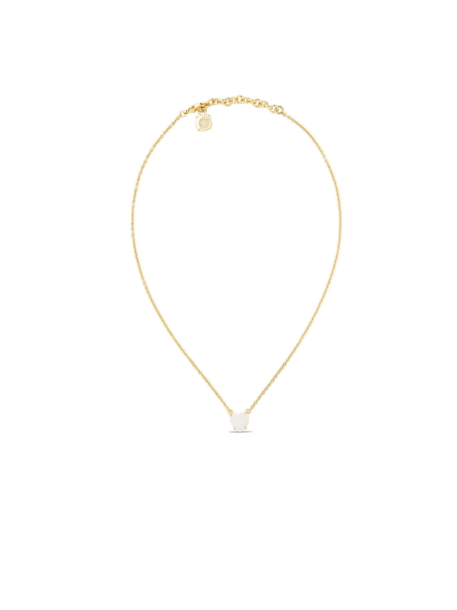 Opalescent White Diamantine Heart - Shaped Pendant Necklace | AULD3531 - Les Nereides