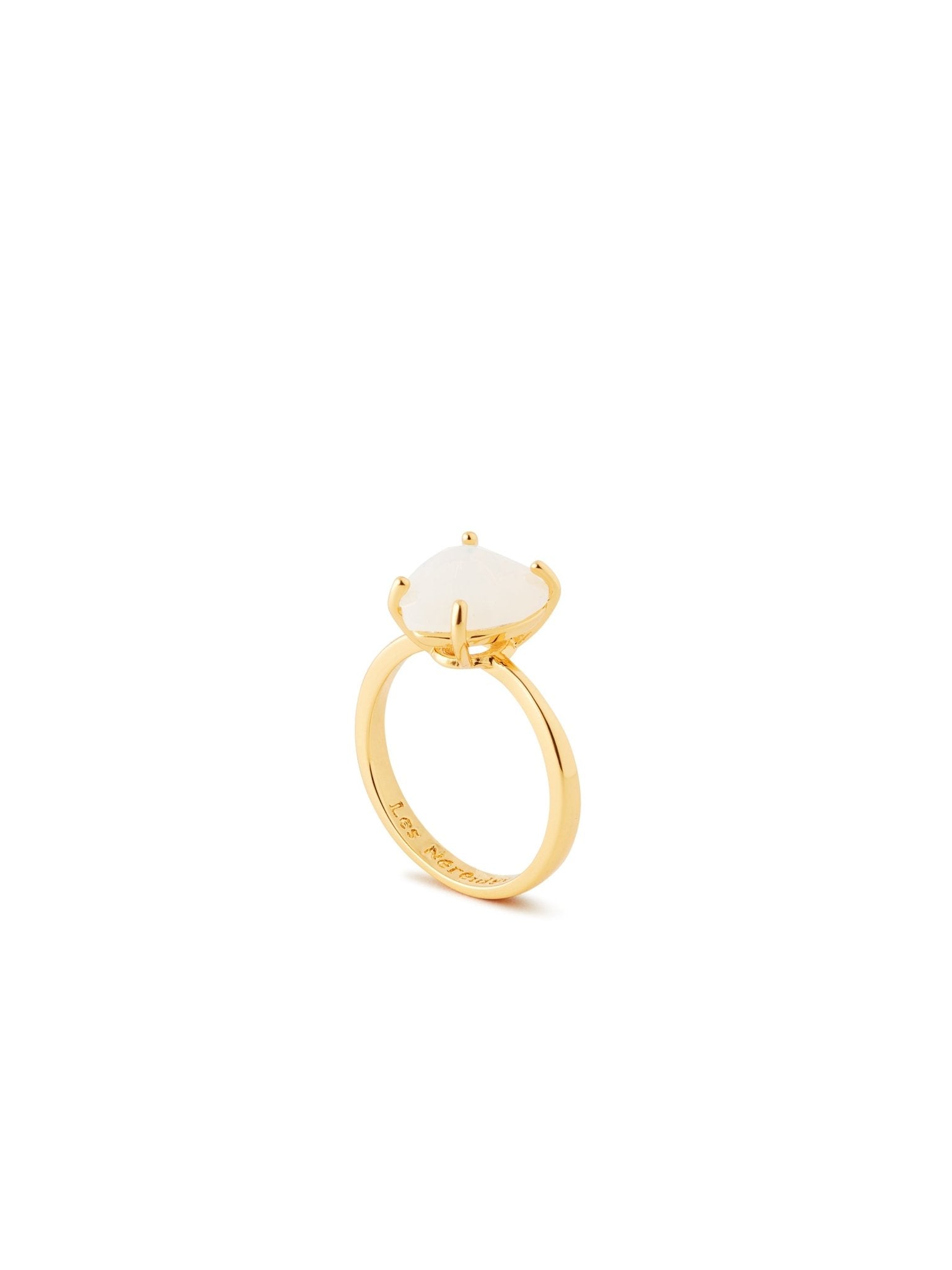 Opalescent White Diamantine Heart - Shaped Stone Solitaire Ring | AULD6171 - Les Nereides