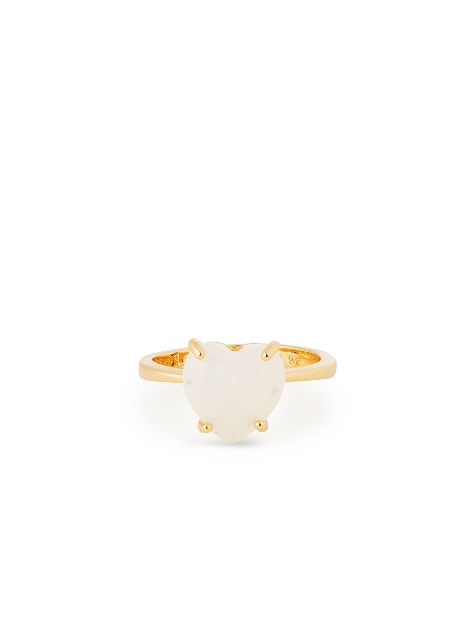 Opalescent White Diamantine Heart - Shaped Stone Solitaire Ring | AULD6171 - Les Nereides