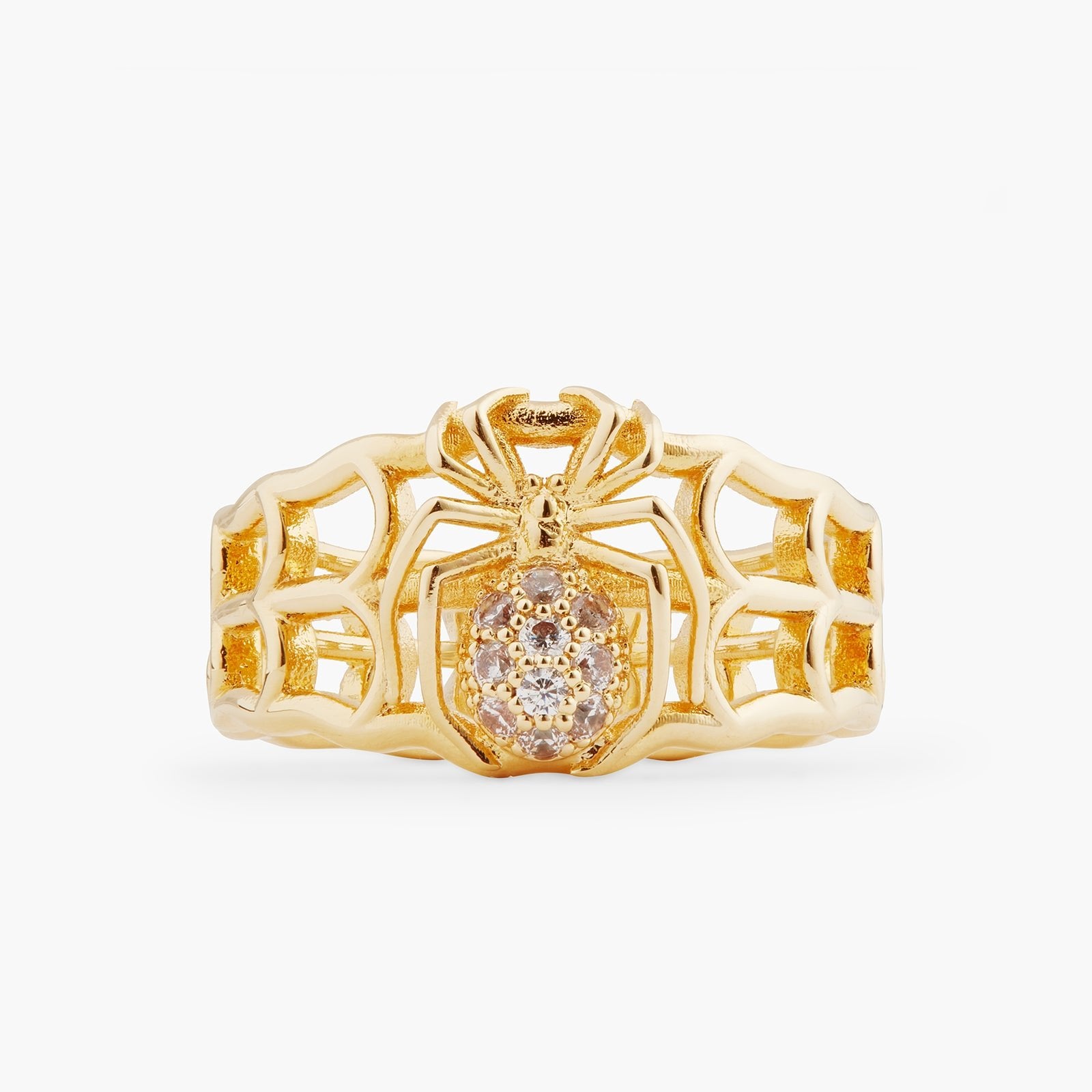 Openwork Enamel Spider And Crystal Ring | ATNF6011 - Les Nereides