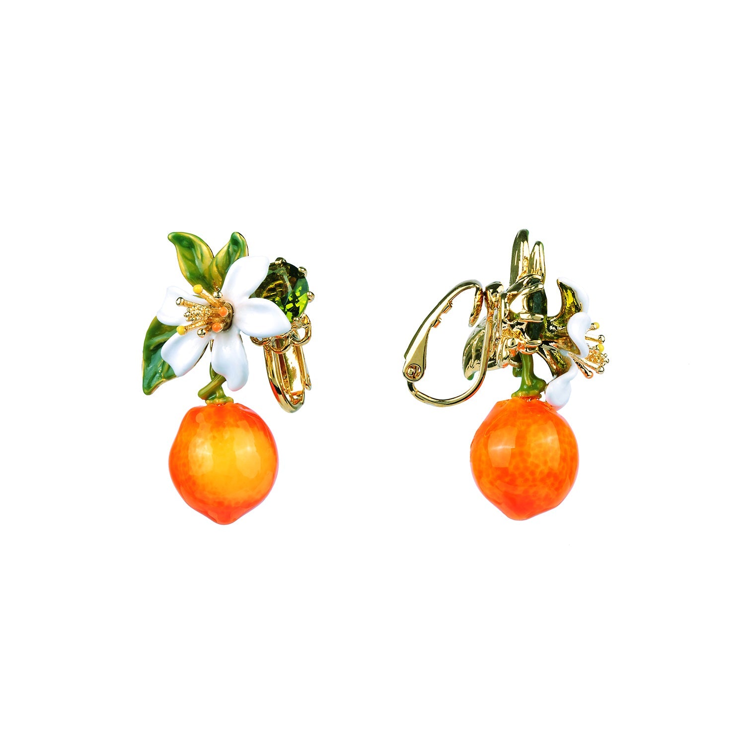 Orange And Orange Blossom Tube Earrings | ABJP105T/1 - Les Nereides